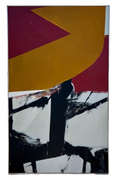 Large Budd Hopkins Modernist Hard Edged Abstract Expressionist Oil Painting 1965