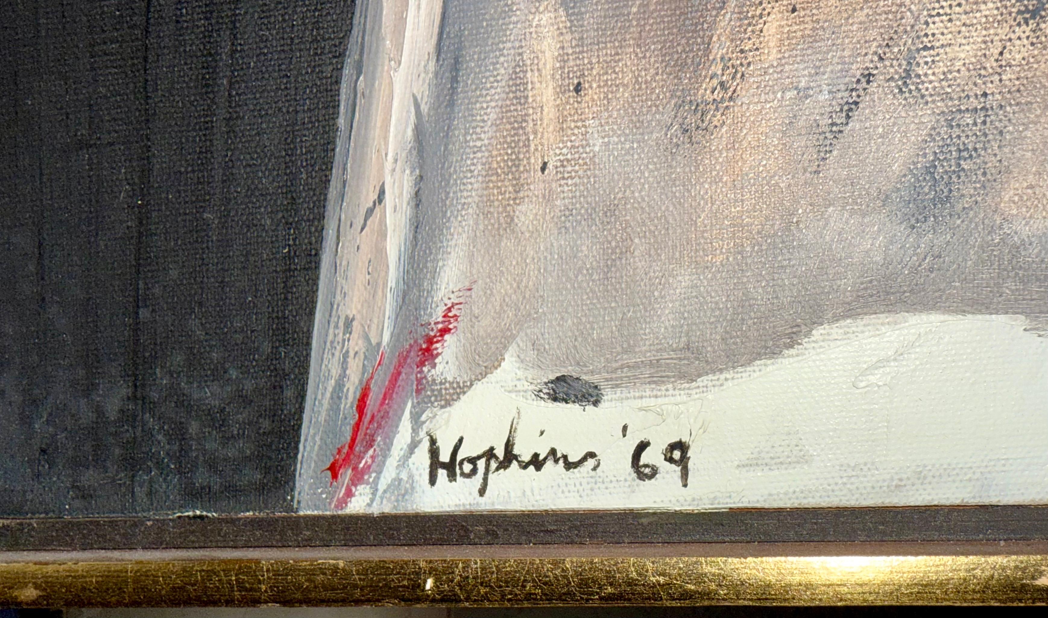 Grande pittura a olio di Budd Hopkins, modernista e dai bordi duri, espressionista astratta, 1965 in vendita 2