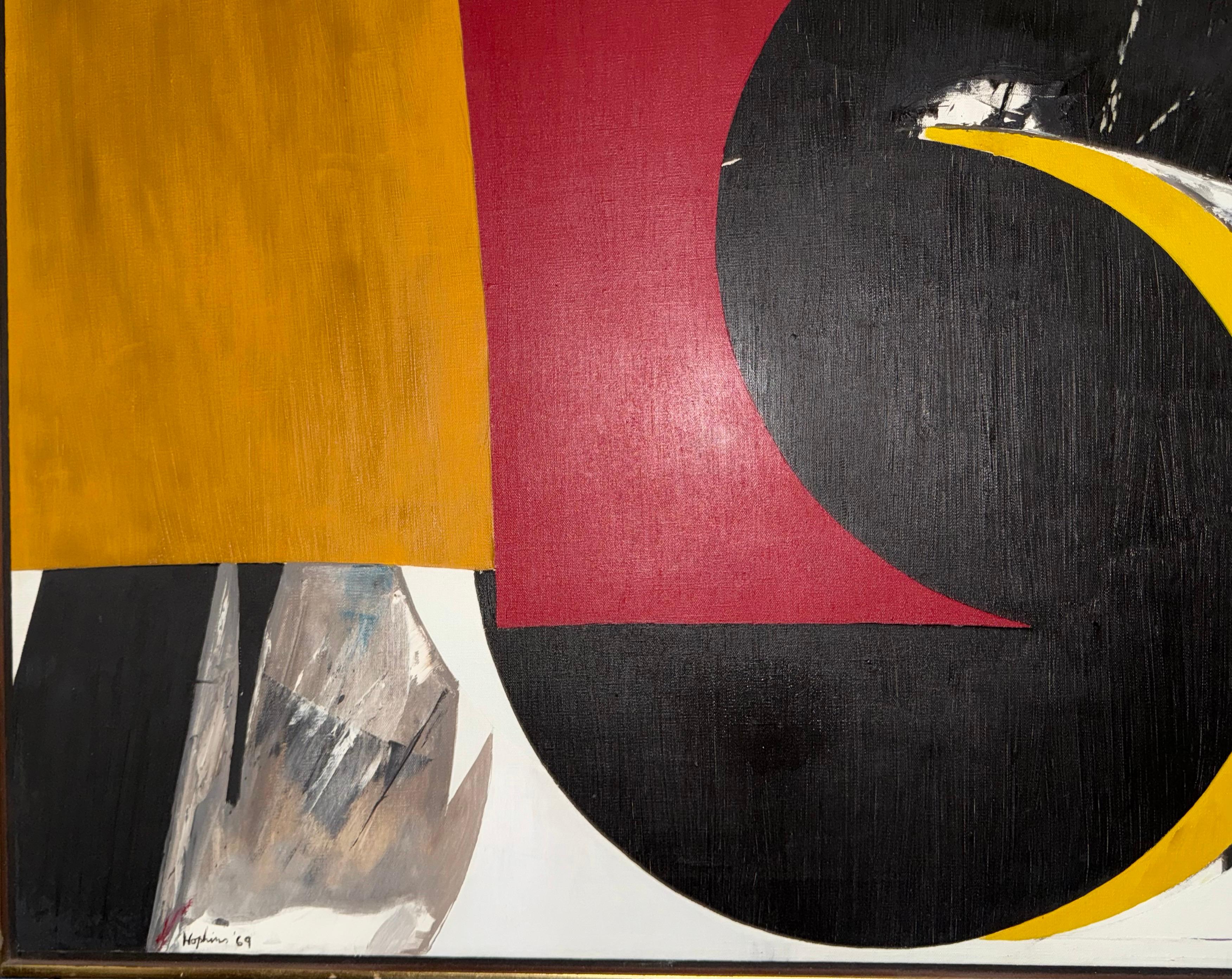 Grande pittura a olio di Budd Hopkins, modernista e dai bordi duri, espressionista astratta, 1965 in vendita 4