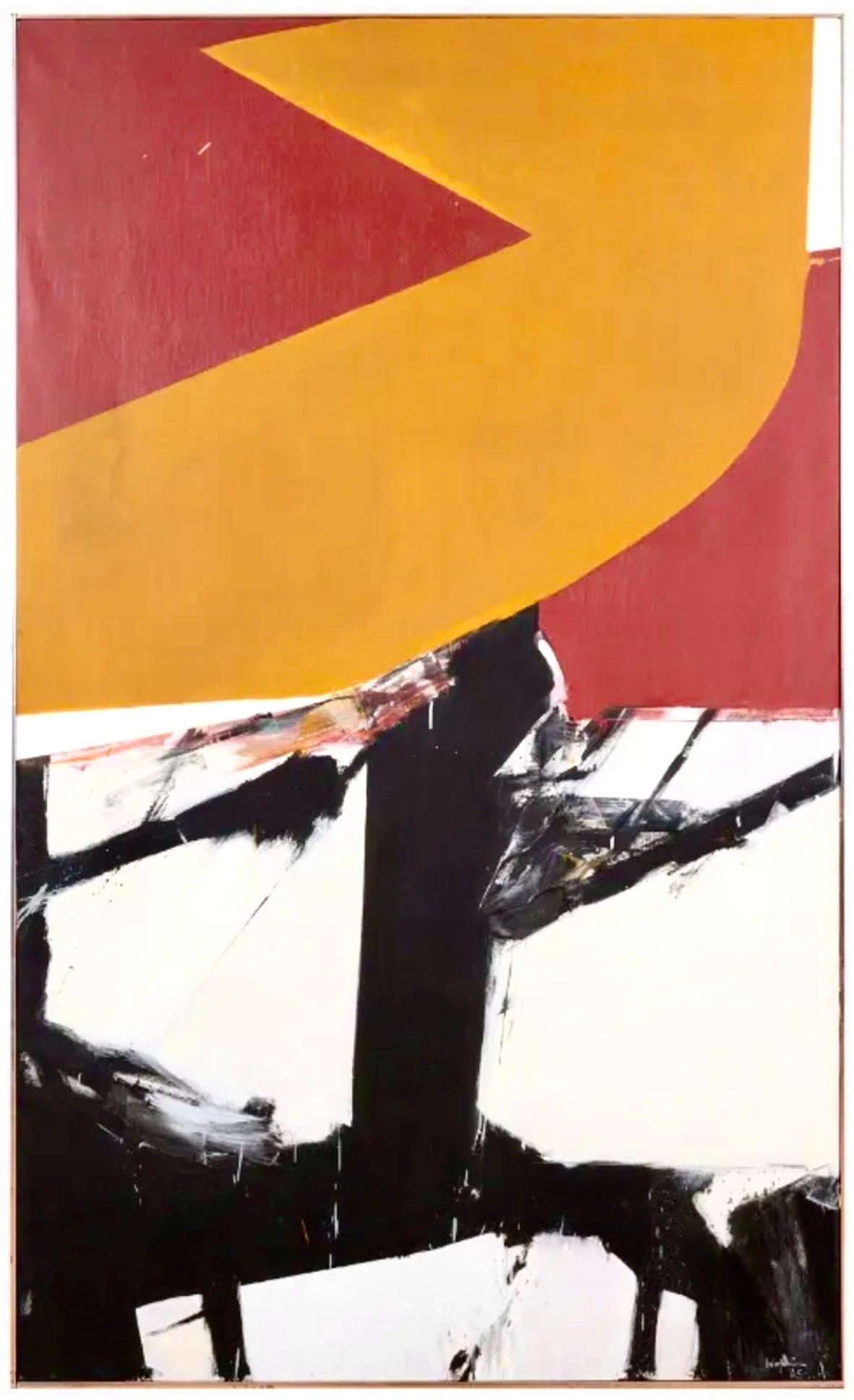 Large Budd Hopkins Modernist Hard Edged Abstract Expressionist Oil Painting 1965 For Sale 4