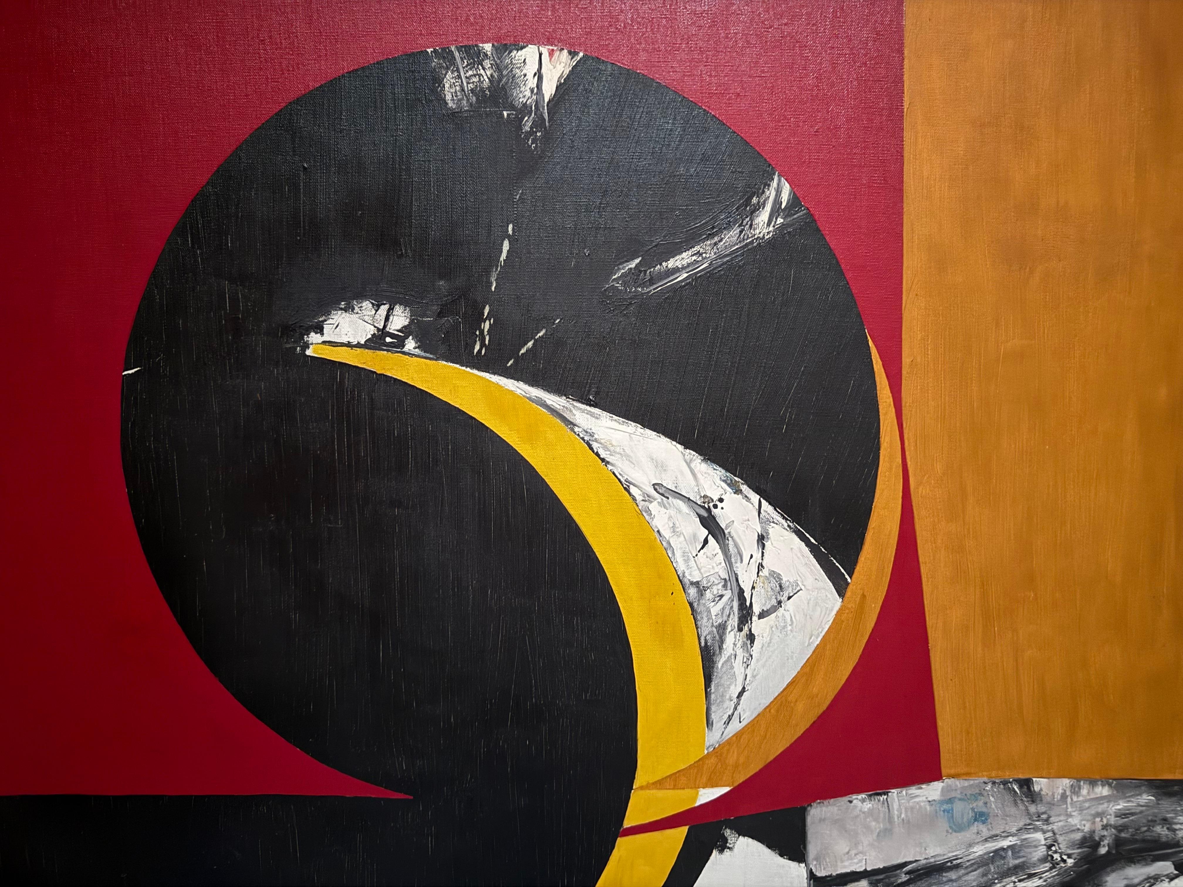 Grande pittura a olio di Budd Hopkins, modernista e dai bordi duri, espressionista astratta, 1965 in vendita 6