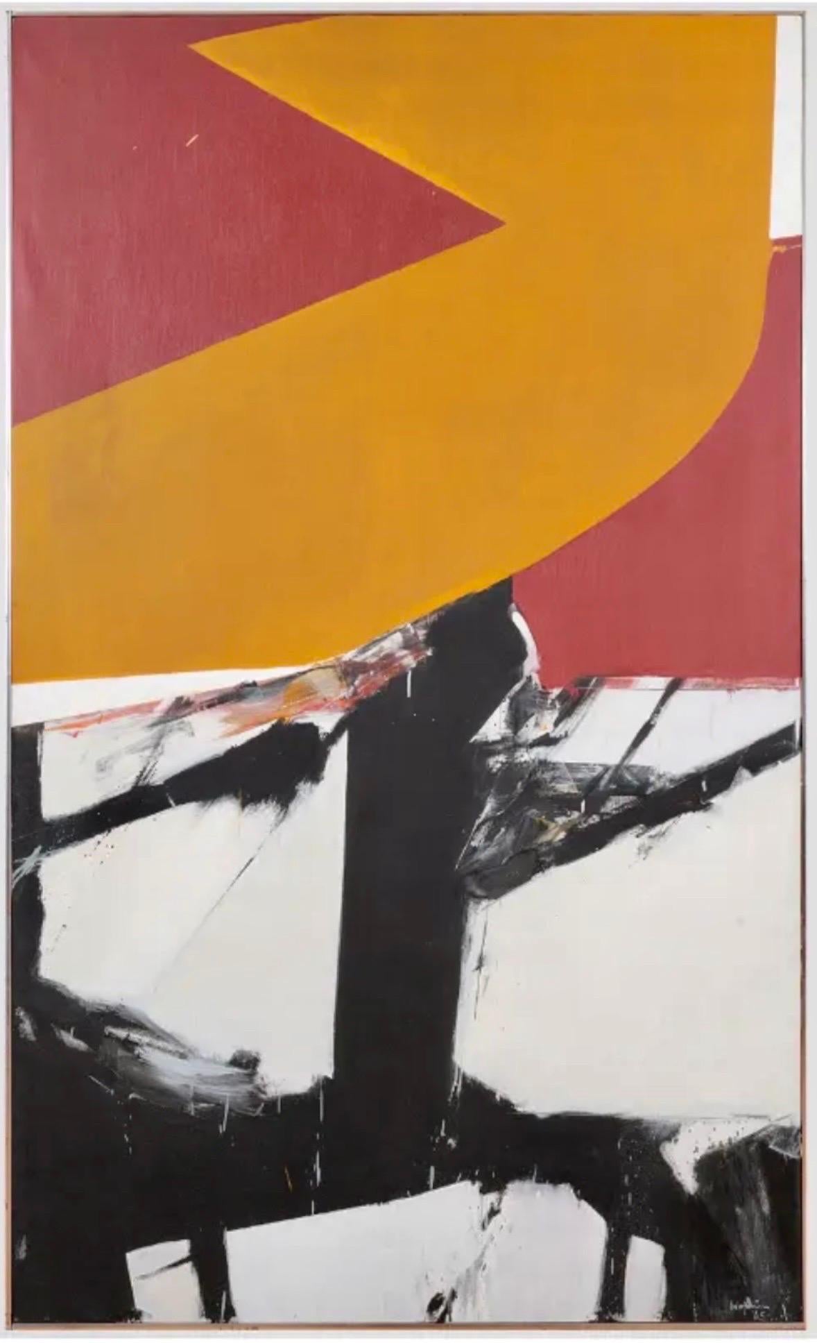 Large Budd Hopkins Modernist Hard Edged Abstract Expressionist Oil Painting 1965 For Sale 5