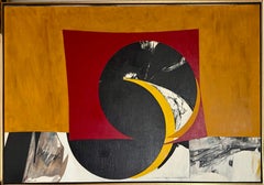 Gran óleo expresionista abstracto modernista de bordes duros Budd Hopkins 1965