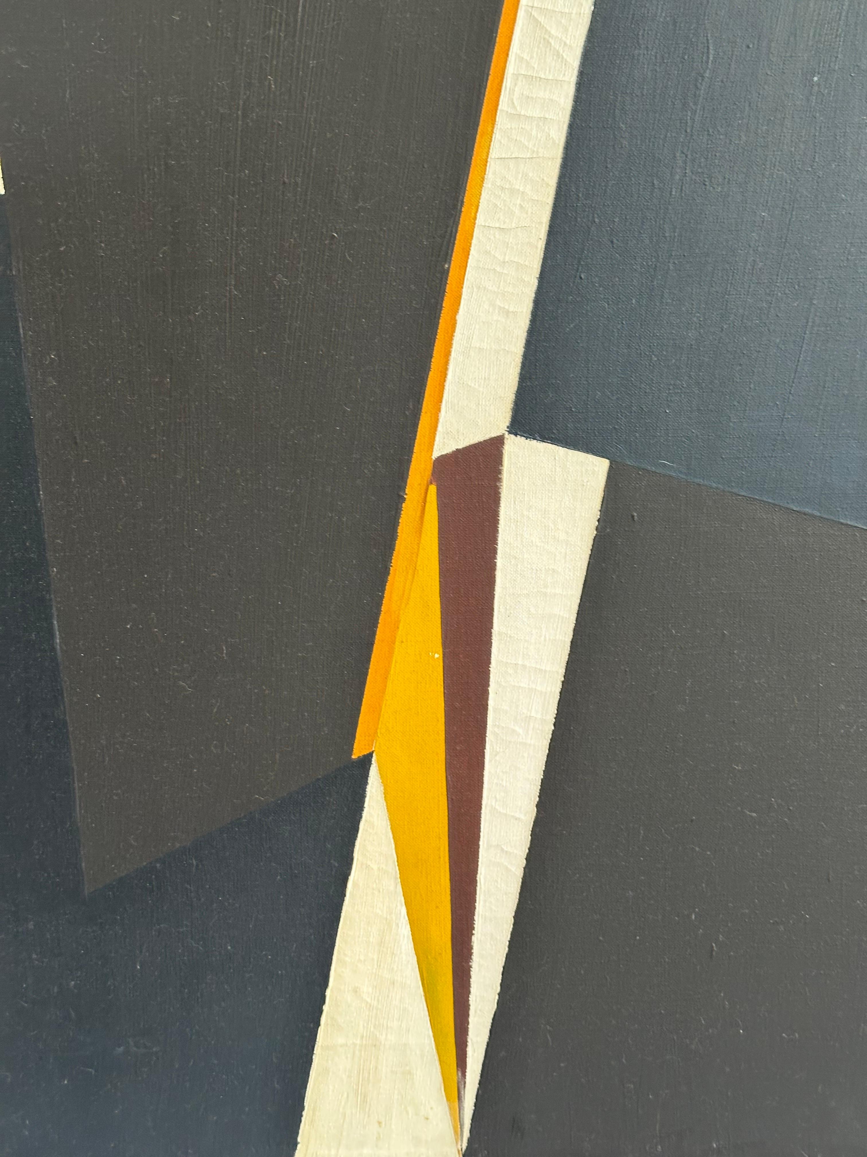 Sin título (pintura abstracta de borde duro) - Abstract Painting Negro de Budd Hopkins