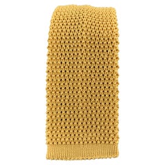 BUDD Knitted Mustard Gold Silk Textured Knit Tie