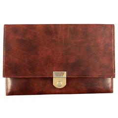 BUDD LEATHER Antique Cognac Leather Envelope Travel Wallet