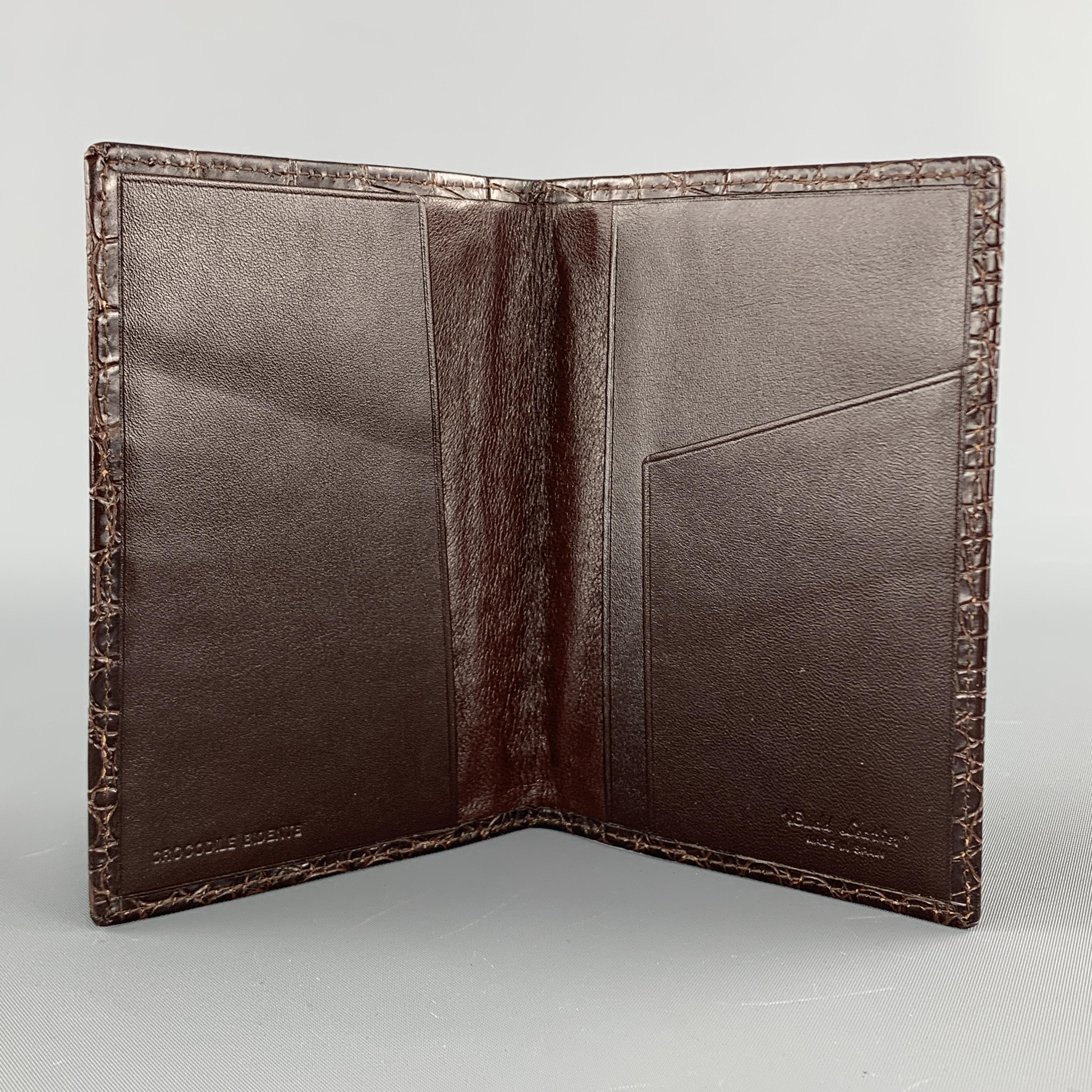 embossed leather passport holder