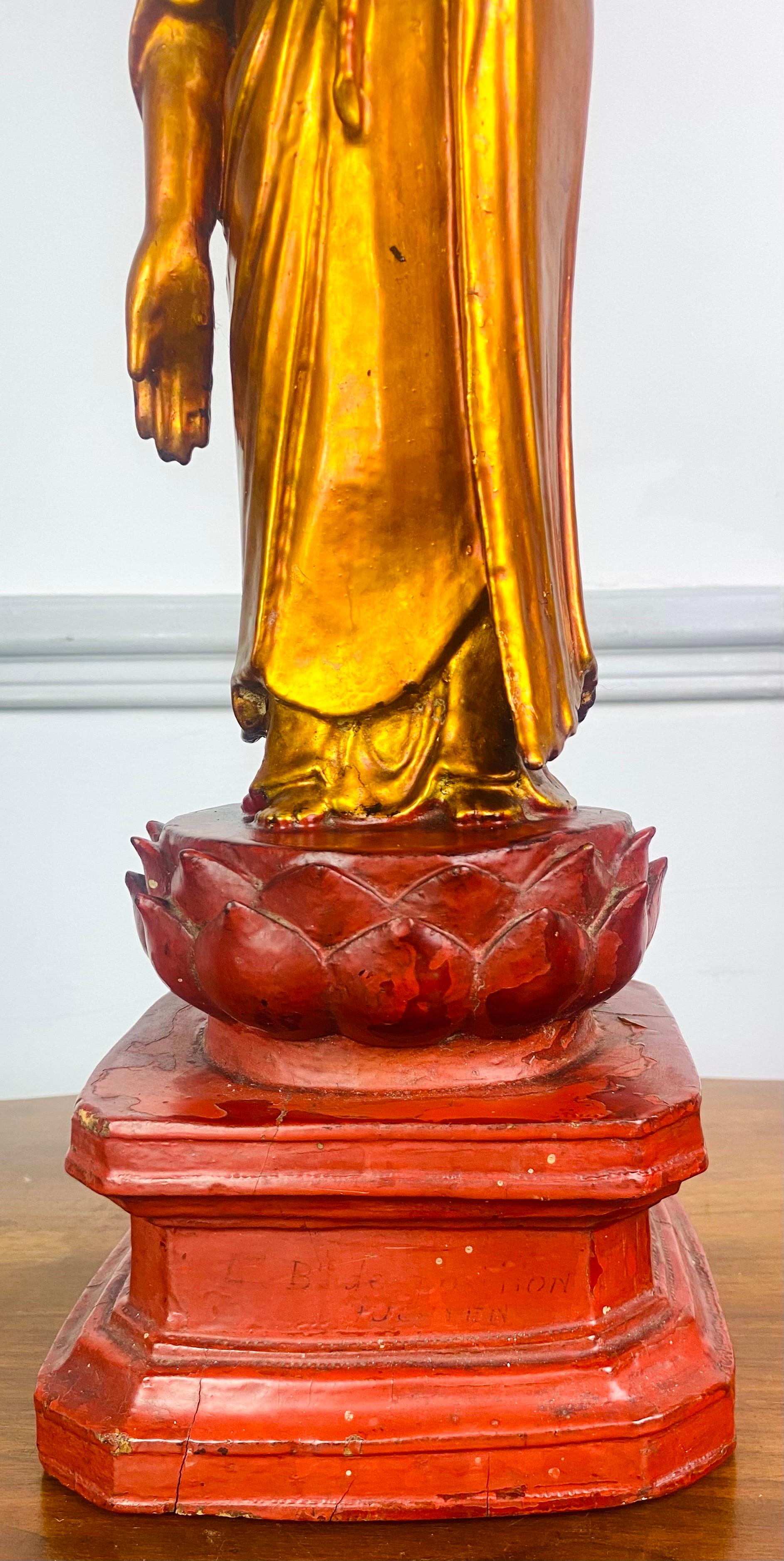 Wood Wood en bois doré et laqué, Asie de l'Est, fin du XIXe siècle Bon état - En vente à Beuzevillette, FR