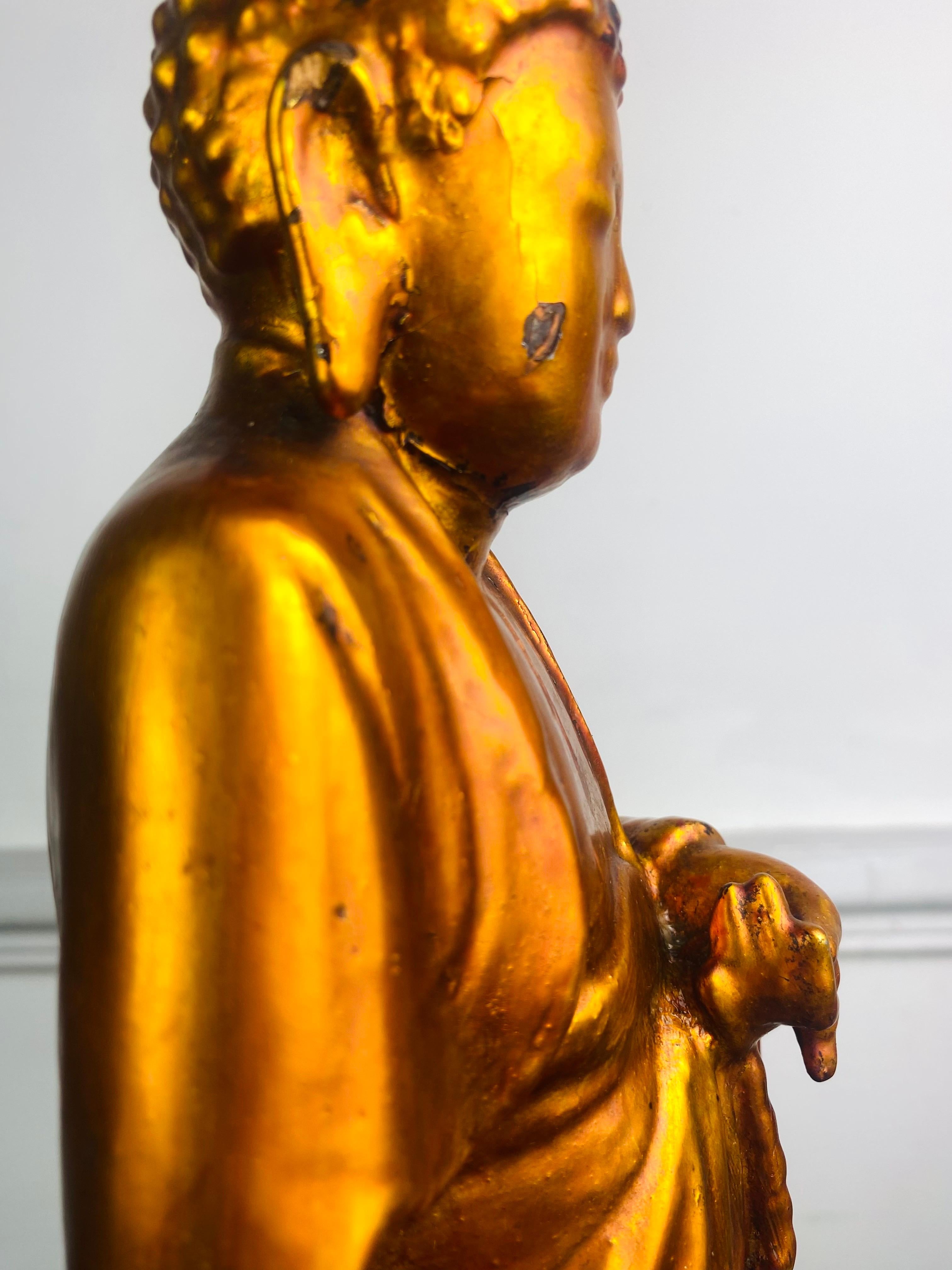 Wood Wood en bois doré et laqué, Asie de l'Est, fin du XIXe siècle en vente 1