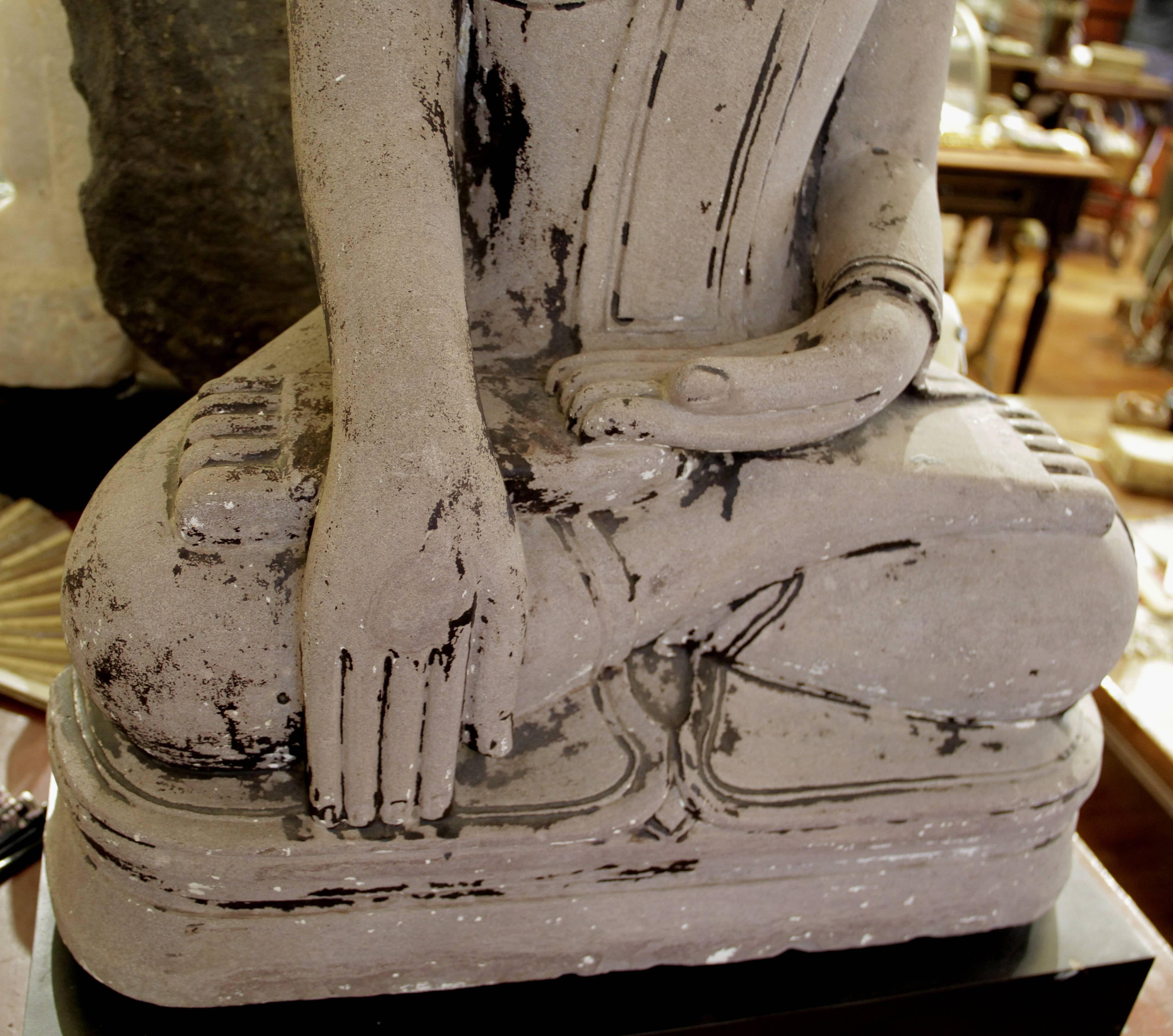 Burmese Buddha Burma 17th Century Stone Statue For Sale