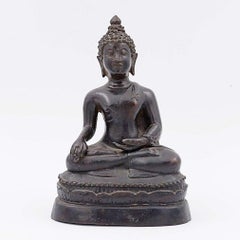 Buddha che chiama la Terra a testimoniare - Bronzo