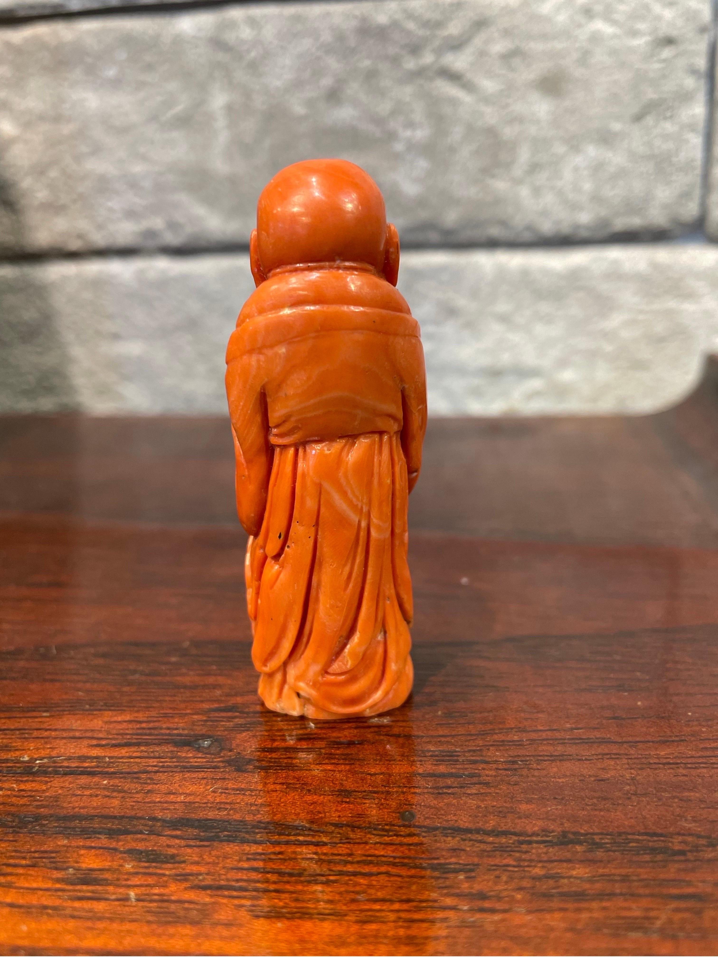 Arts and Crafts Buddha Carved momo coral For Sale