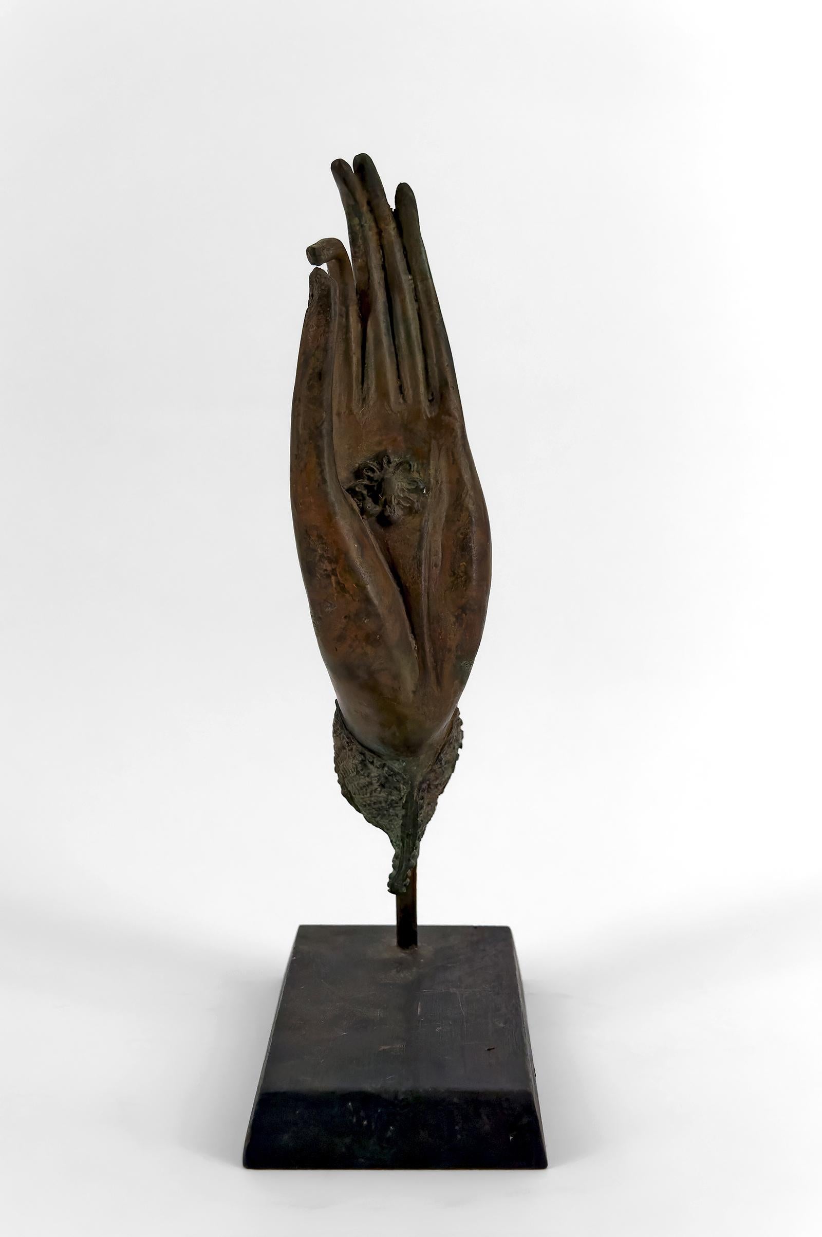 Métal Bouddha en bronze patiné, monté sur socle, Thaïlande, 20e siècle en vente