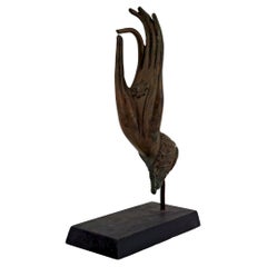Bouddha en bronze patiné, monté sur socle, Thaïlande, 20e siècle