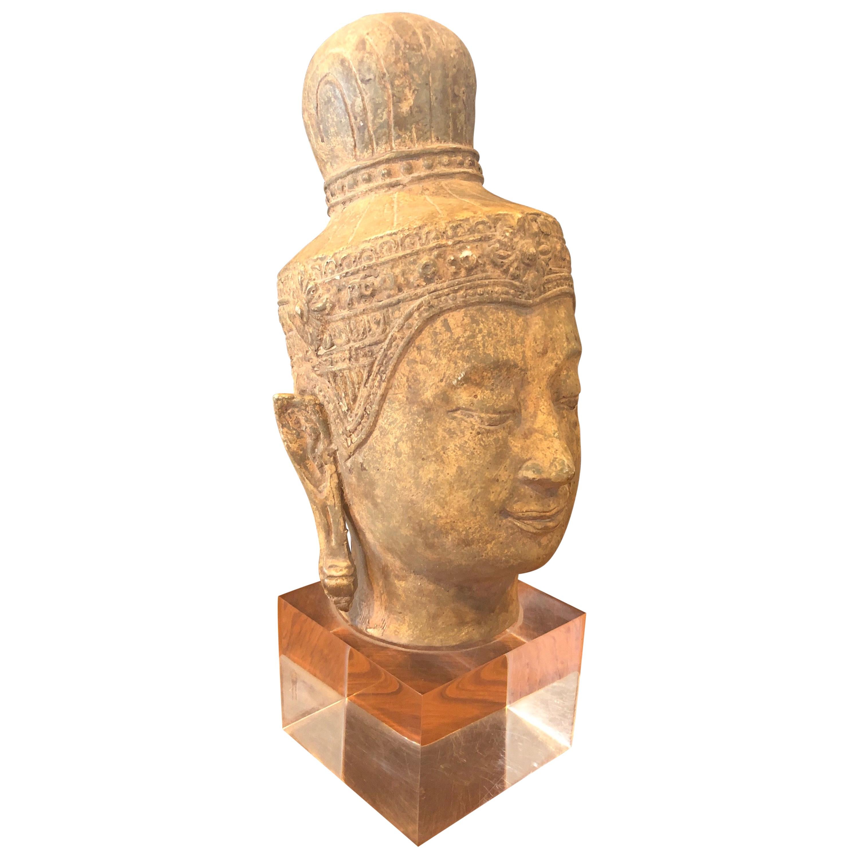 Buddha Head / Bust on Lucite Base