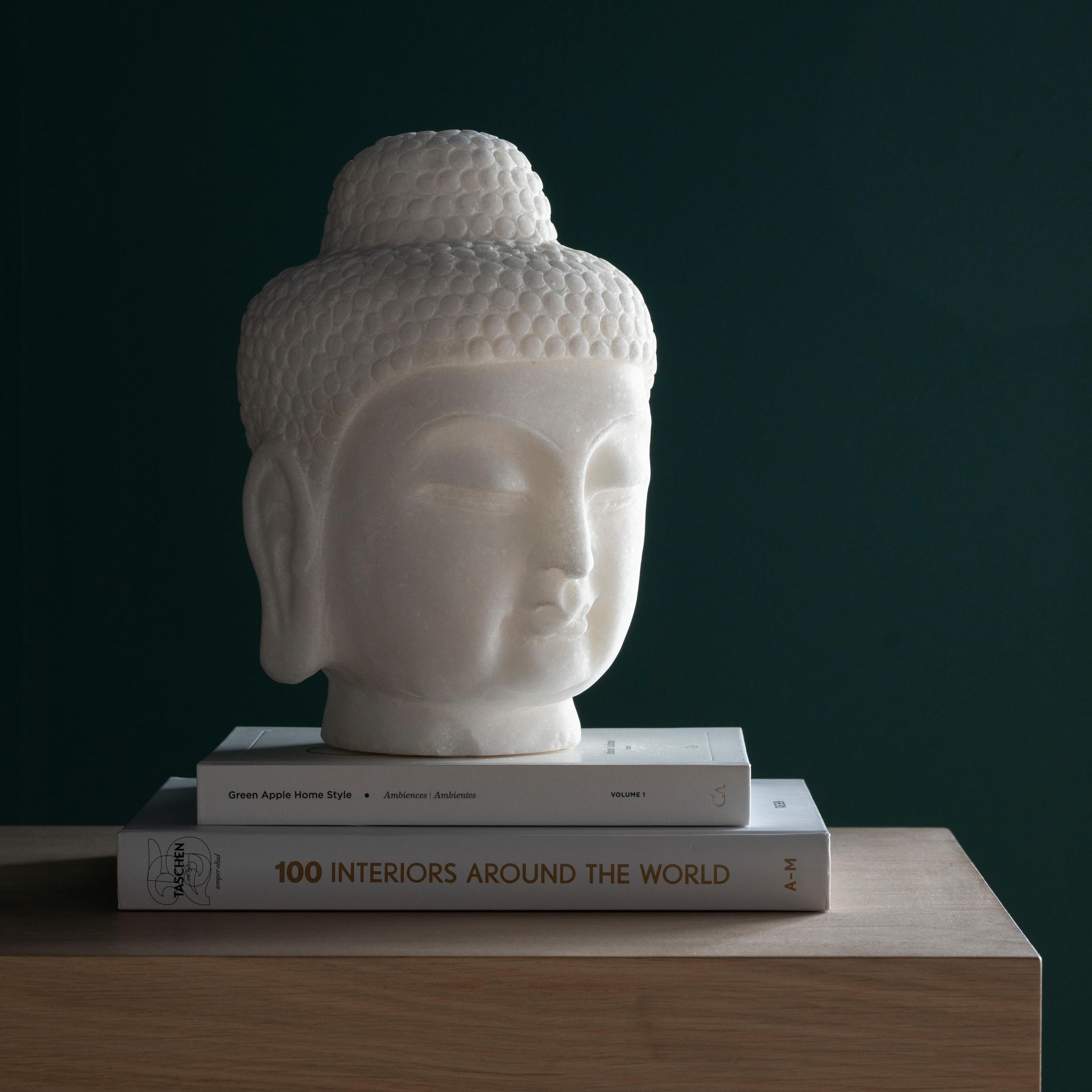 Buddha Head Rinzai, Calacatta Bianco Marble, Lusitanus Home Collection by Lusitanus Home.

Handcrafted Buddha Head sculpture in Calacatta Bianco Marble, making this piece an elegant addition to your home interior. A creative work from ancient China