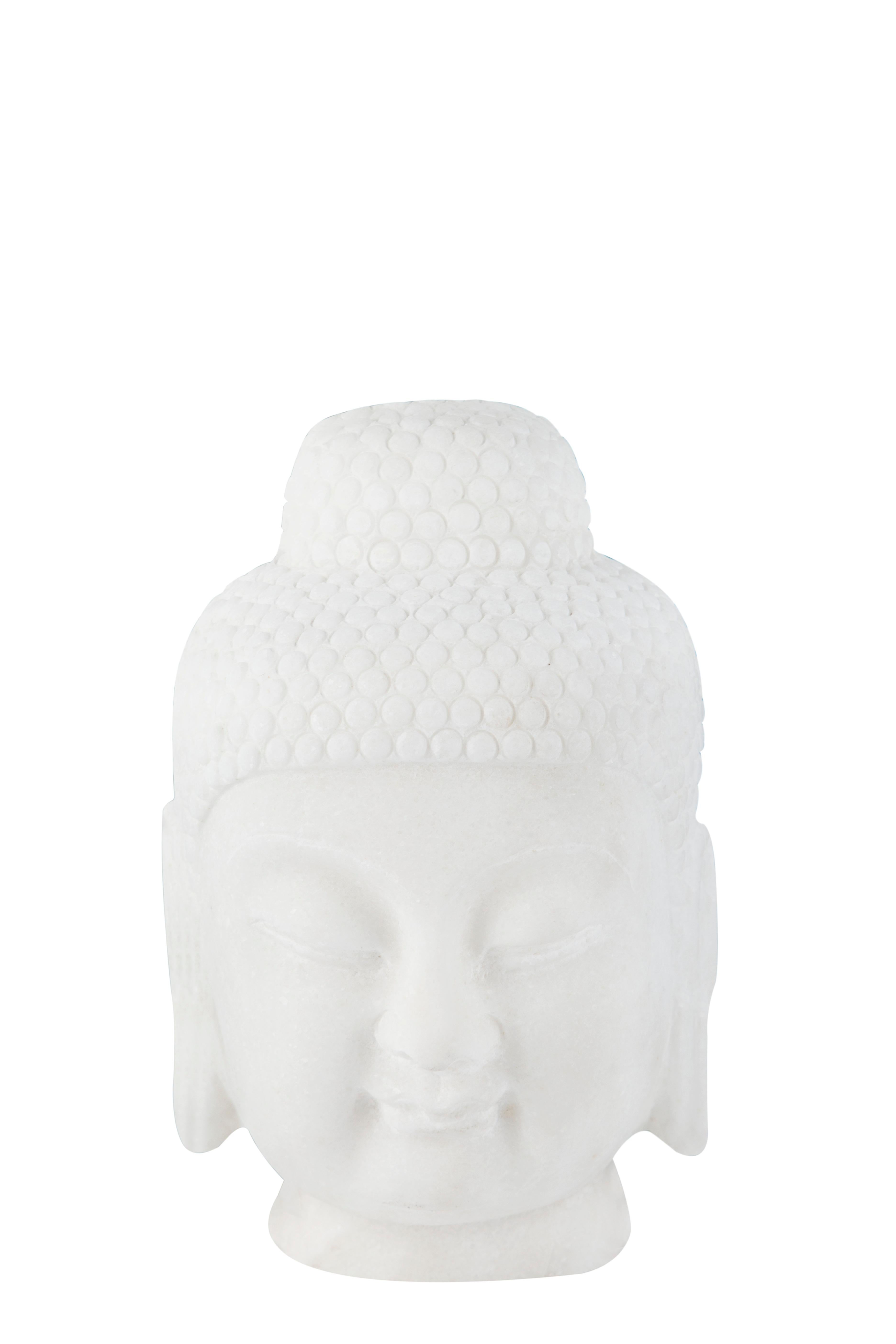 Hand-Crafted Buddha Head Rinzai, Calacatta Bianco Marble, Handmade by Lusitanus Home