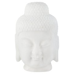 Buddha Head Rinzai, Calacatta Bianco Marble, Handmade by Lusitanus Home