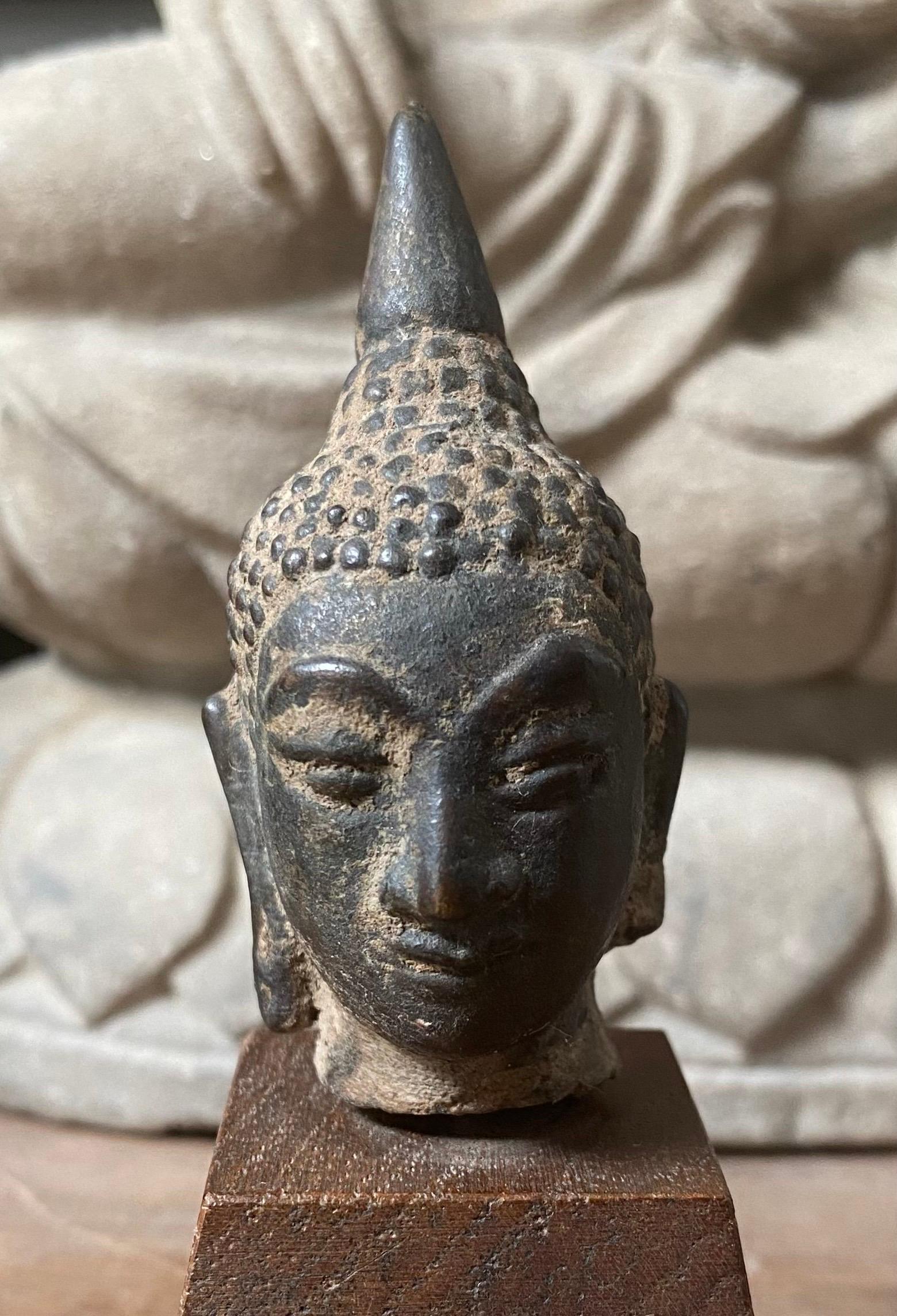 Buddha-Kopf - Thailand, Königreich Sukhothai oder Ayutthaya, 16. bis 17. im Angebot 4