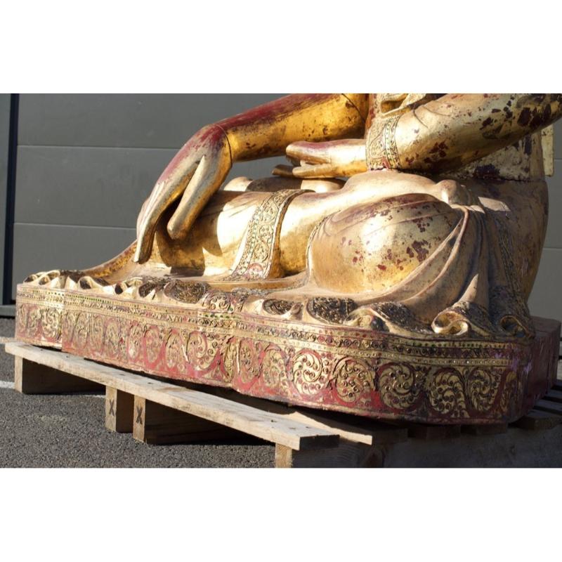 Buddha in legno dorato, Asia, anni '50 in vendita 2