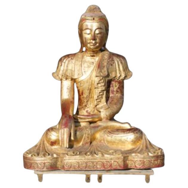 Buddha in legno dorato, Asia, anni '50 in vendita