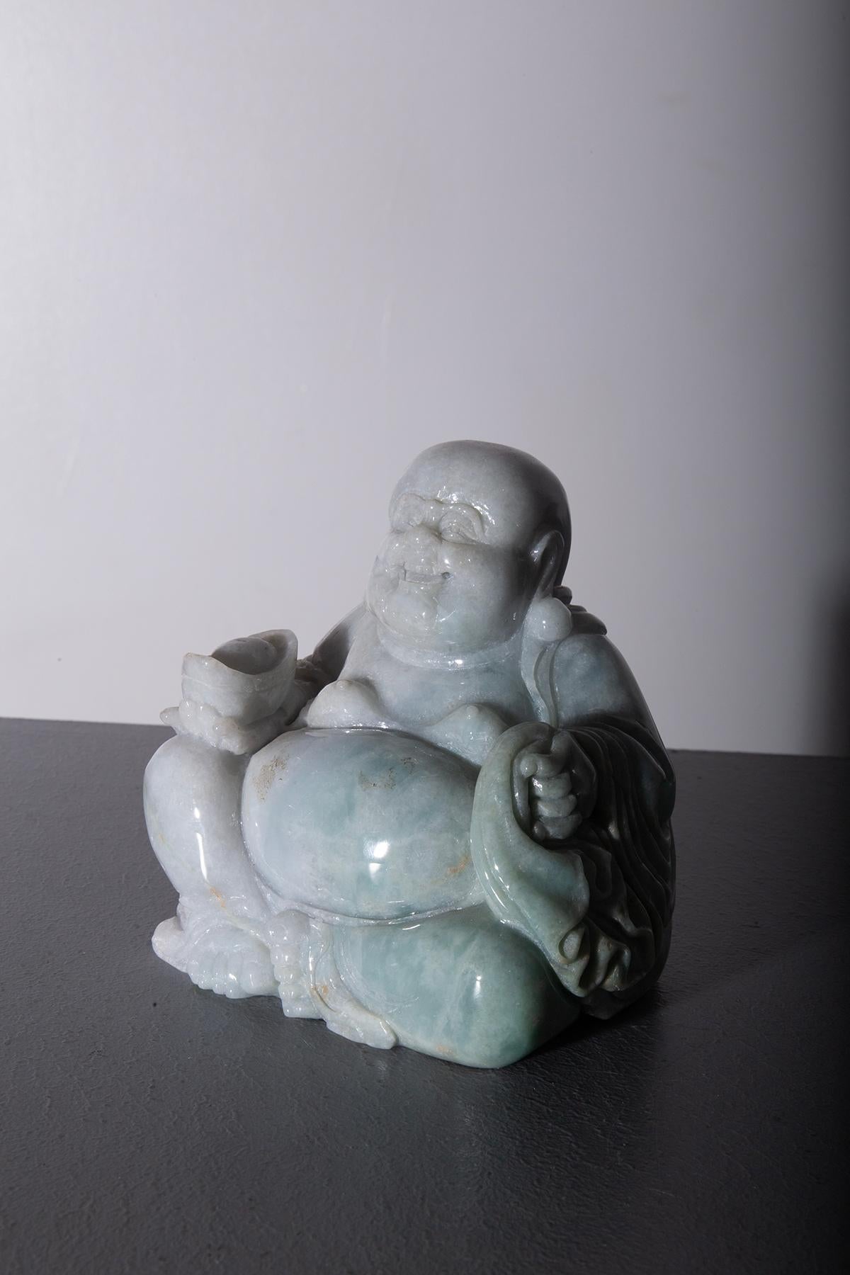 Buddha in Imperial Jade In Good Condition For Sale In Milano, IT