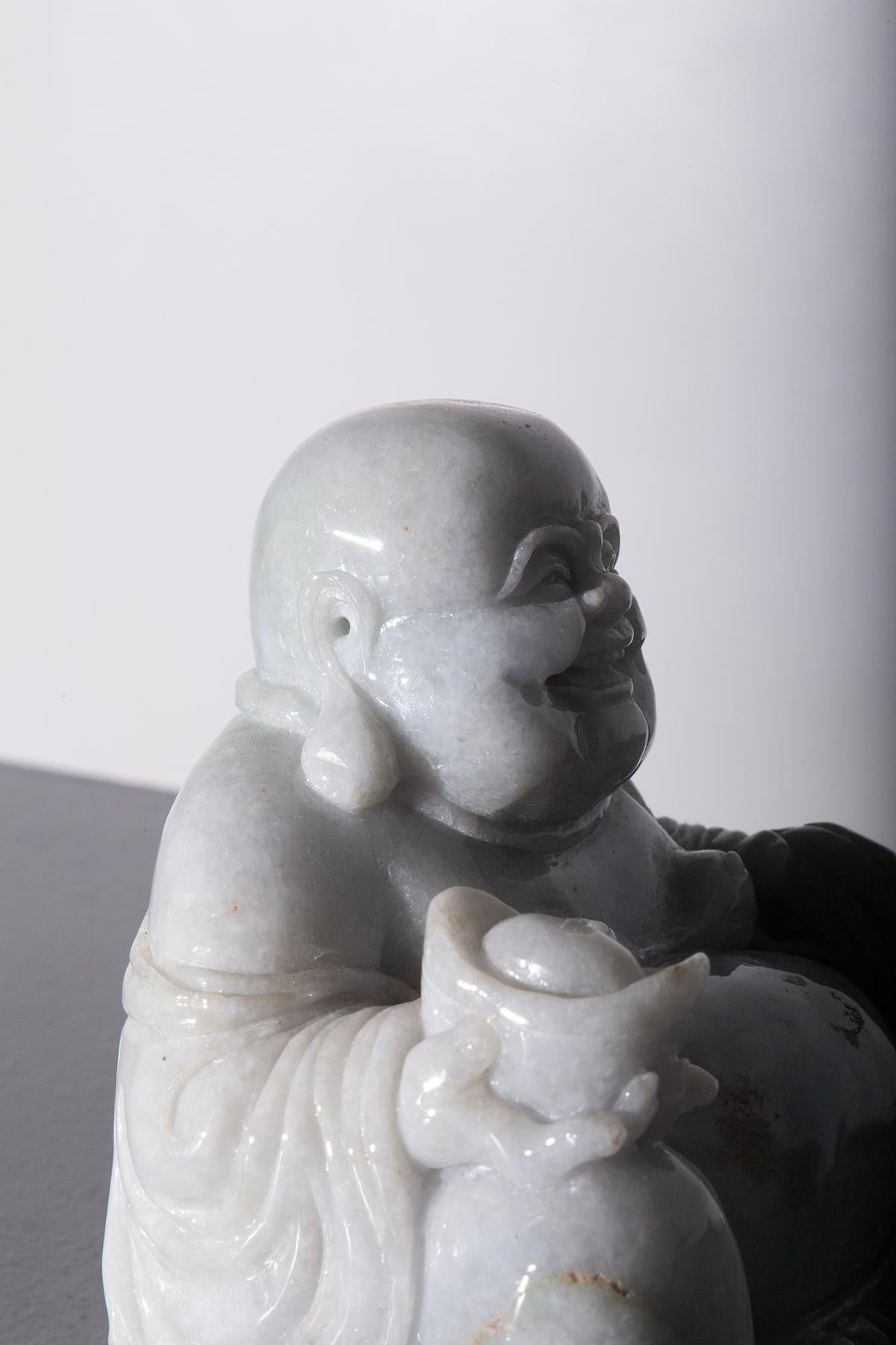 Early 20th Century Buddha in Imperial Jade For Sale