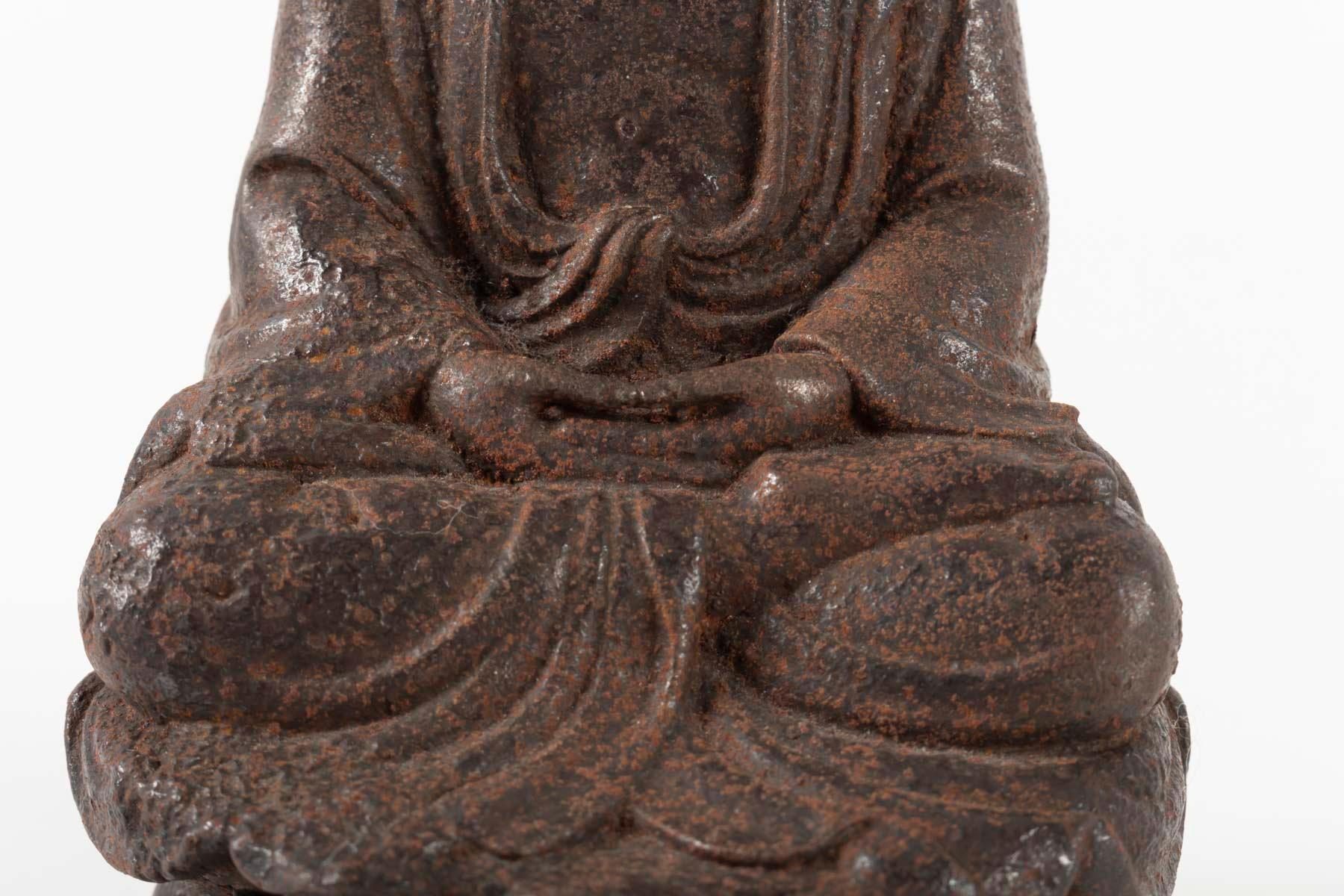 Chinese Export Buddha in Meditation on a Lotus-Shaped Bass, China, 19th Century