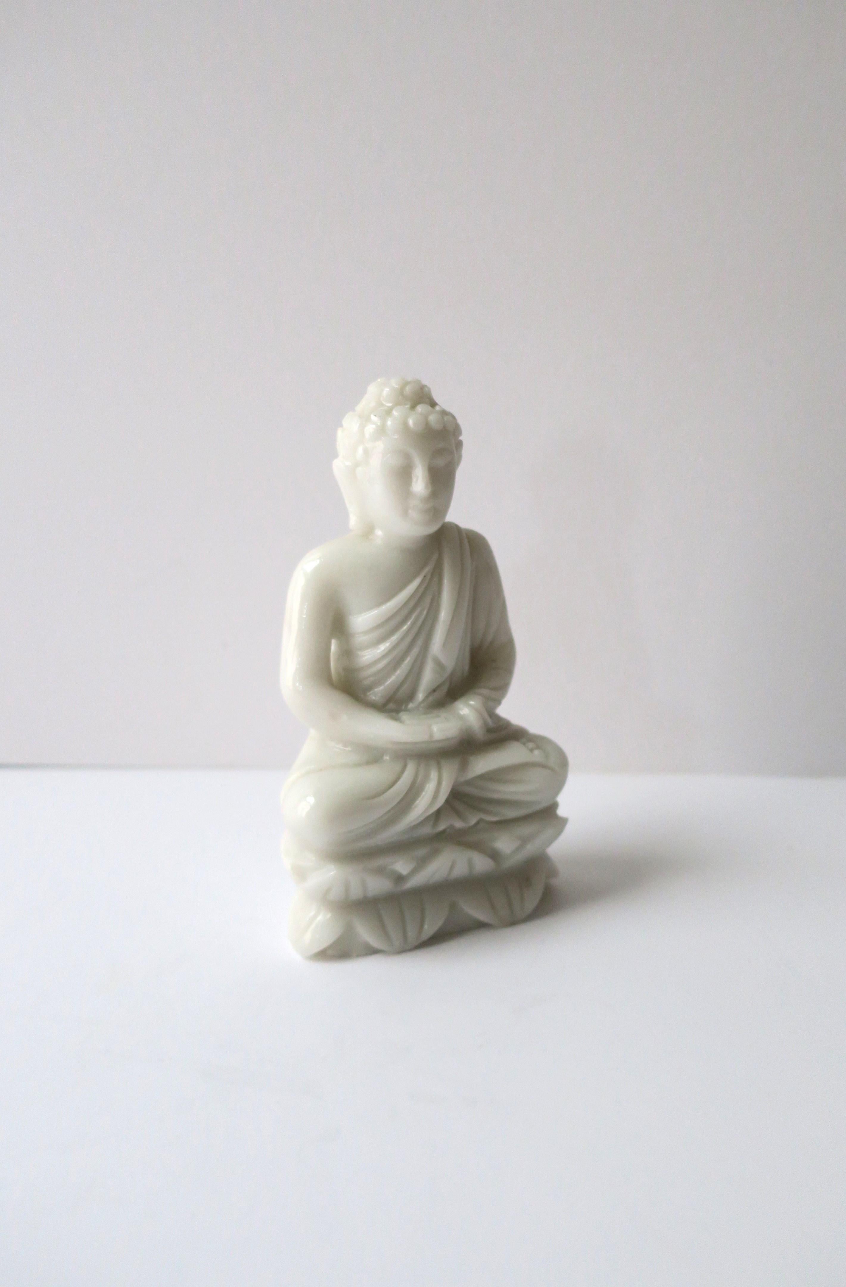 Buddha in White Milk Glass 6