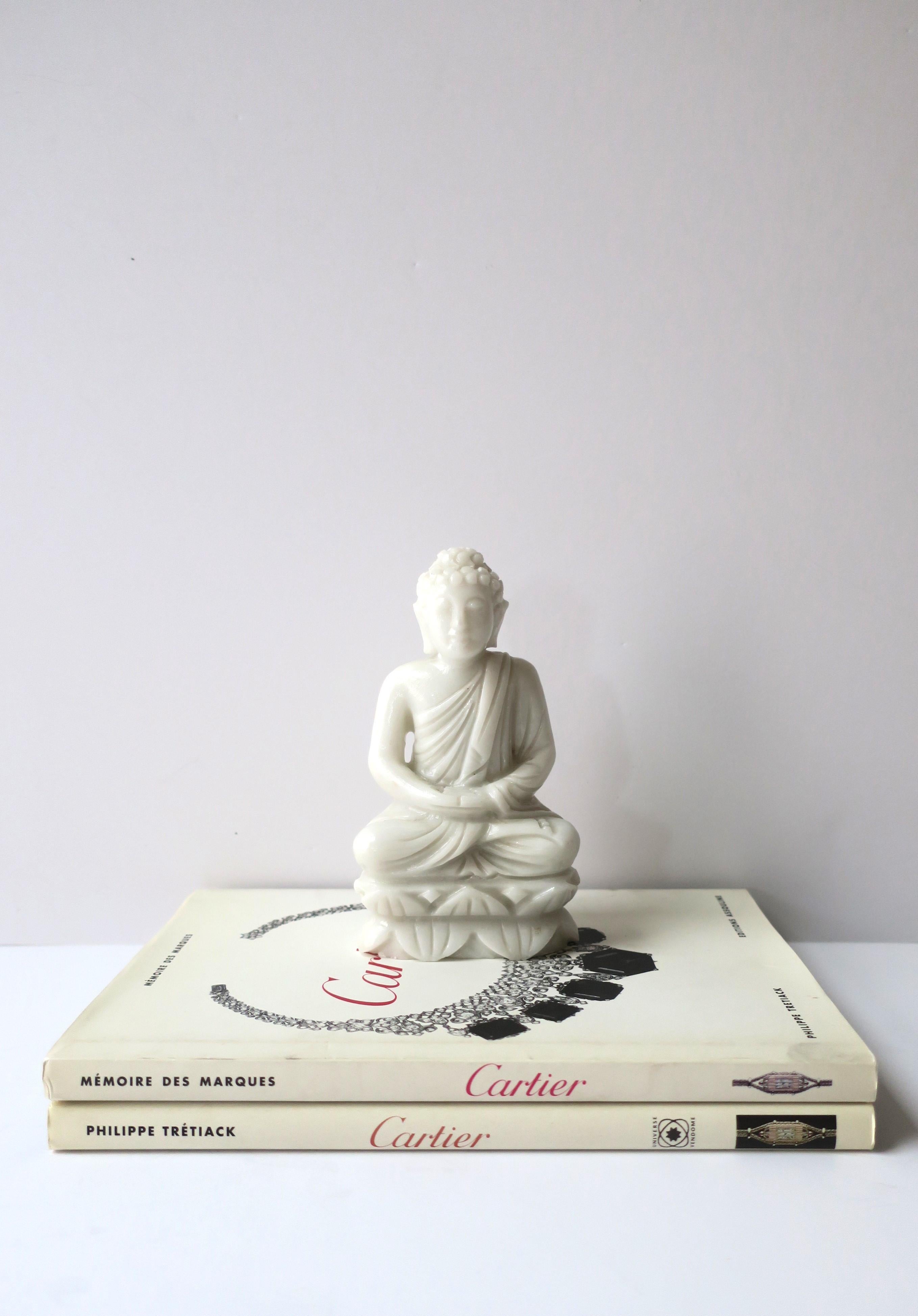 Buddha in White Milk Glass 1