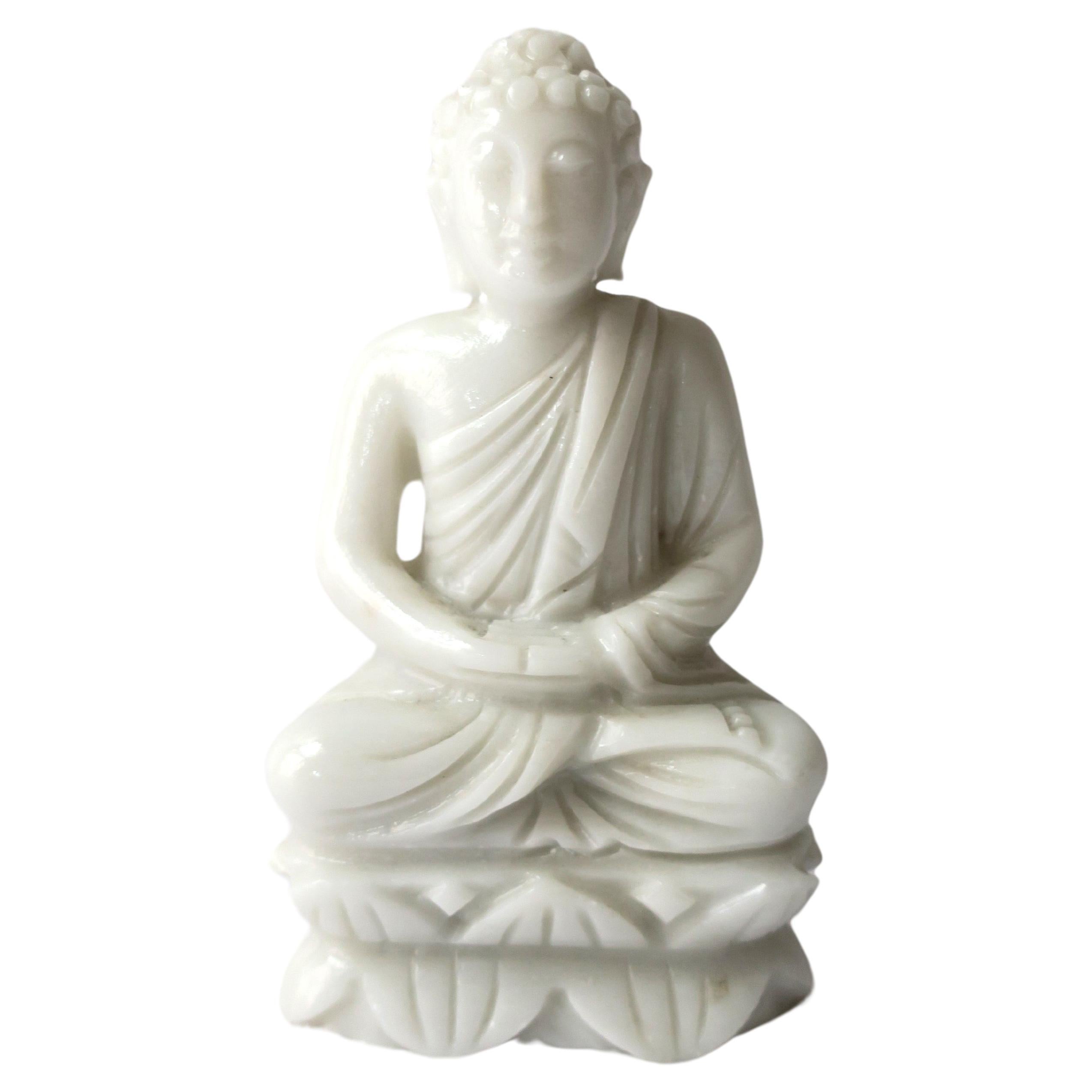 Buddha in White Milk Glass For Sale