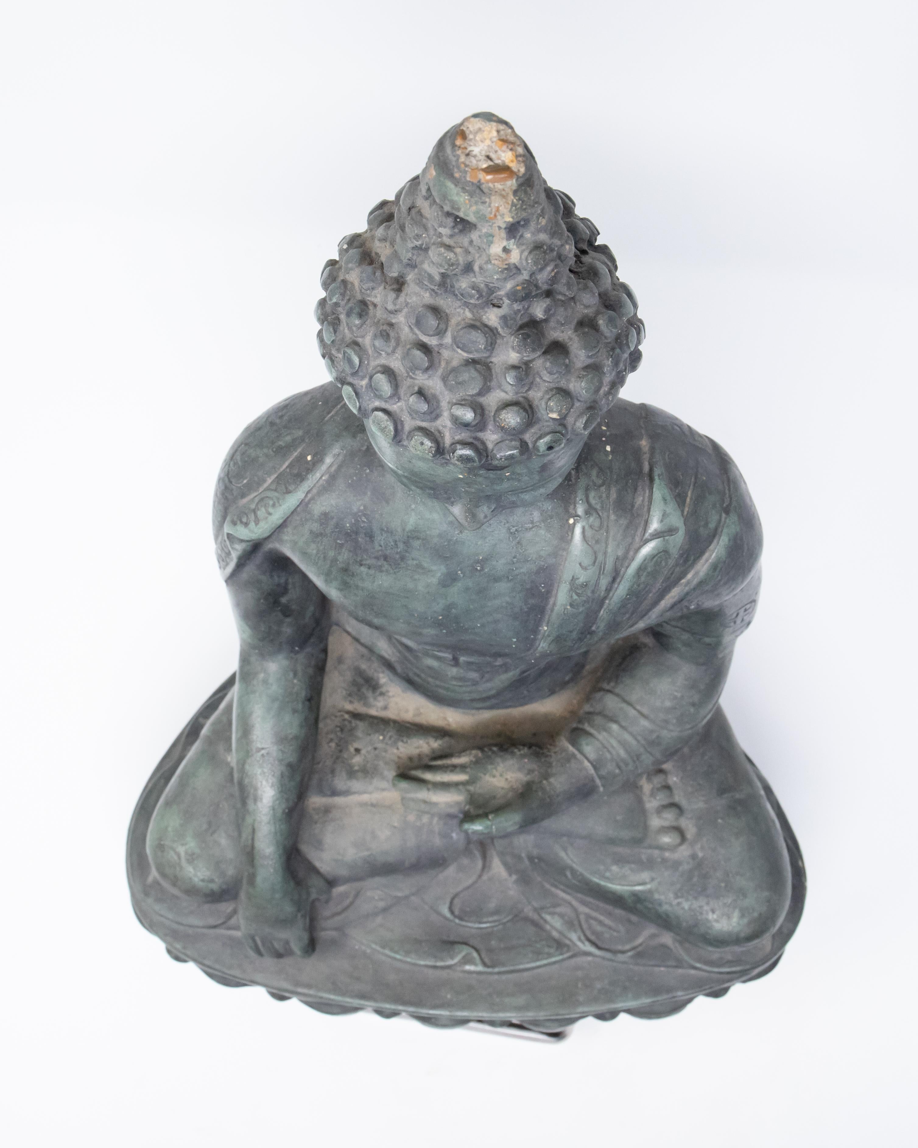 Buddha Sandstone Garden Statue, Contemporary For Sale 1