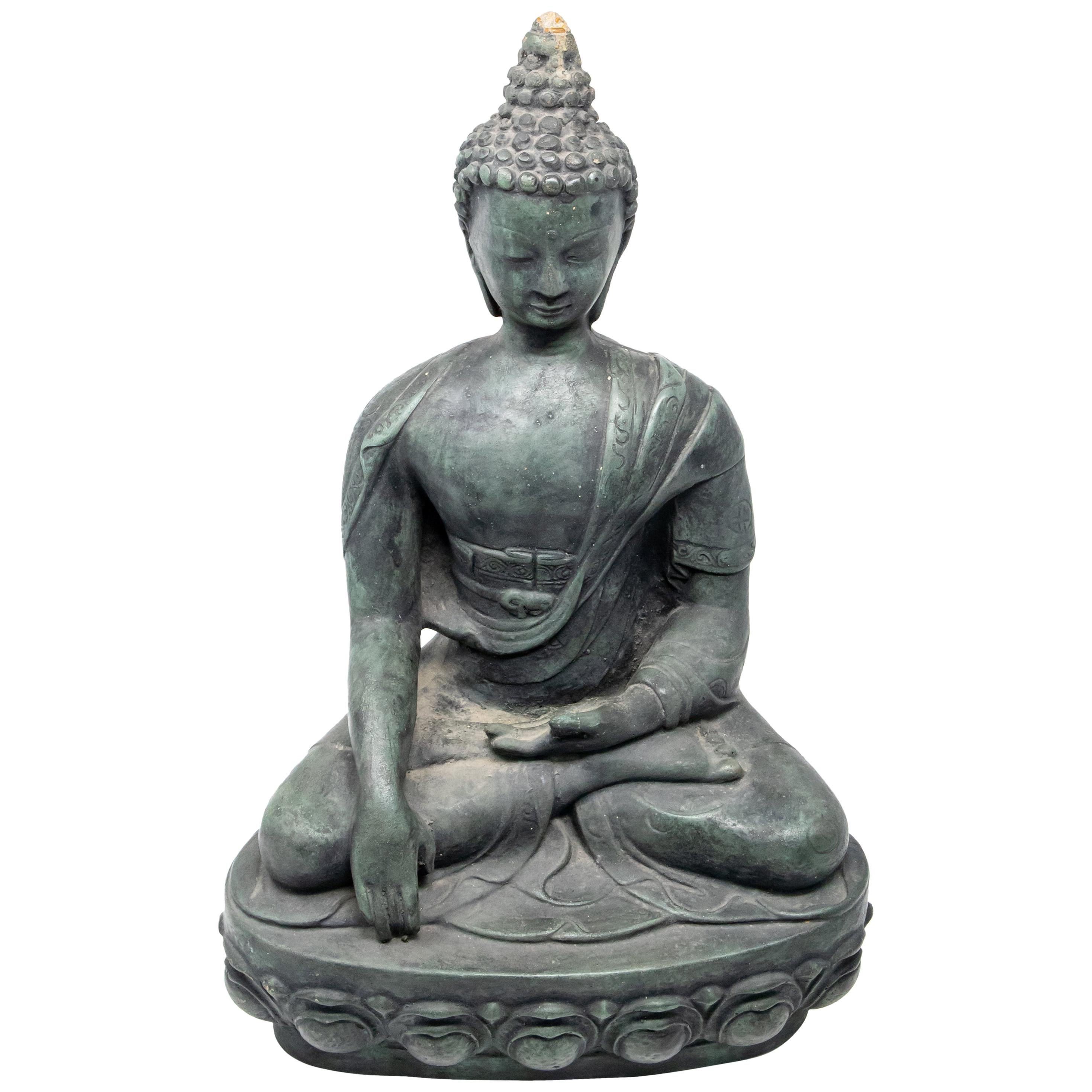 Buddha Sandstone Garden Statue, Contemporary For Sale