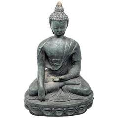 Vintage Buddha Sandstone Garden Statue, Contemporary