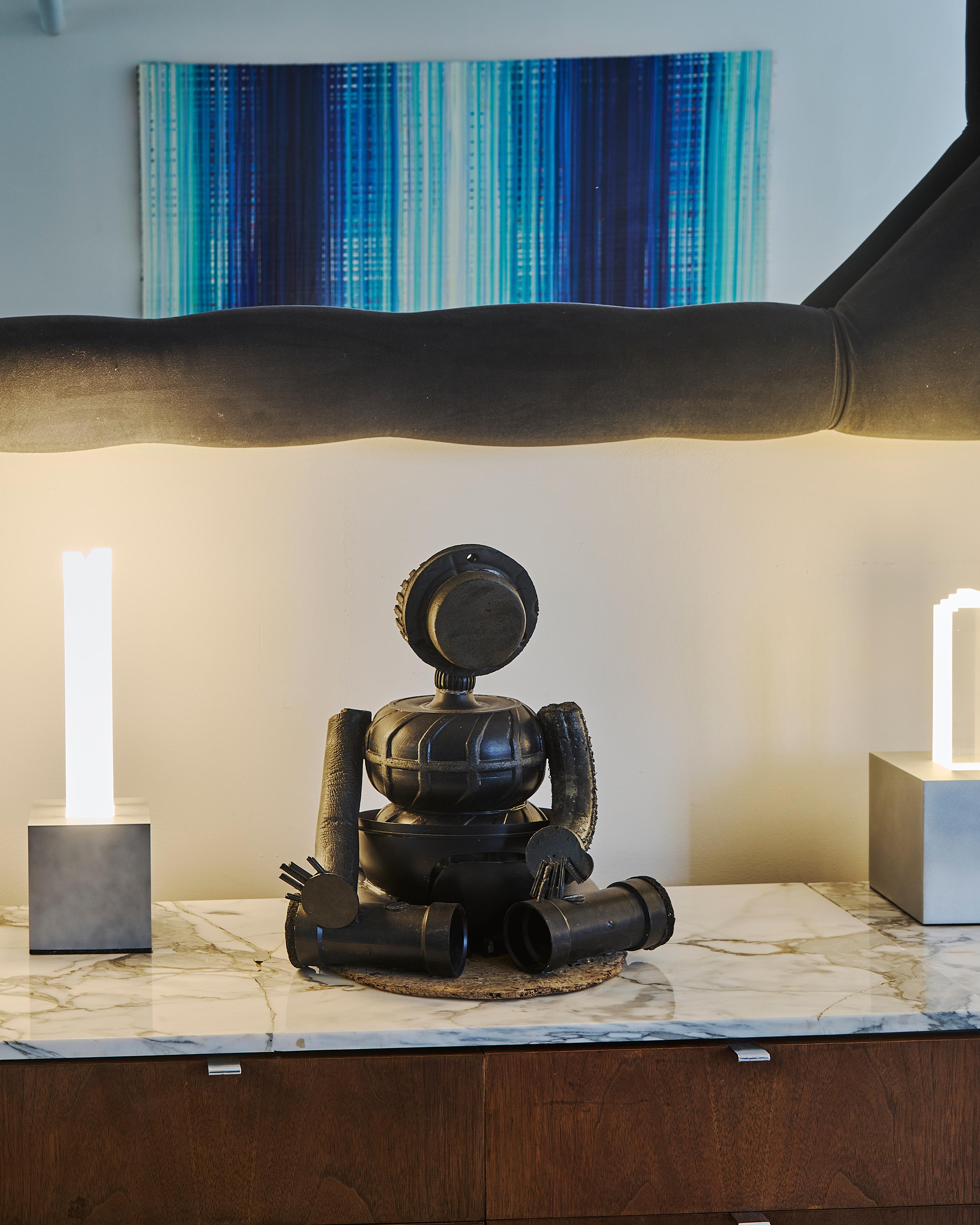 Buddha Sculpture, Plastic Assemblage in Black, 1993, by Jerry Ross Barrish In New Condition For Sale In New York, NY