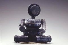 Buddha Sculpture, Plastic Assemblage in Black On of Kind by Jerry Ross Barrish