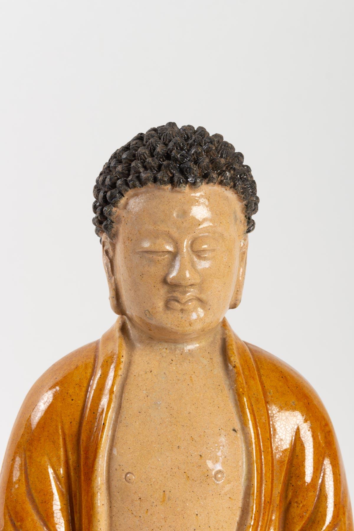Buddha Sitting on a Lotus Flower In Good Condition In Saint-Ouen, FR