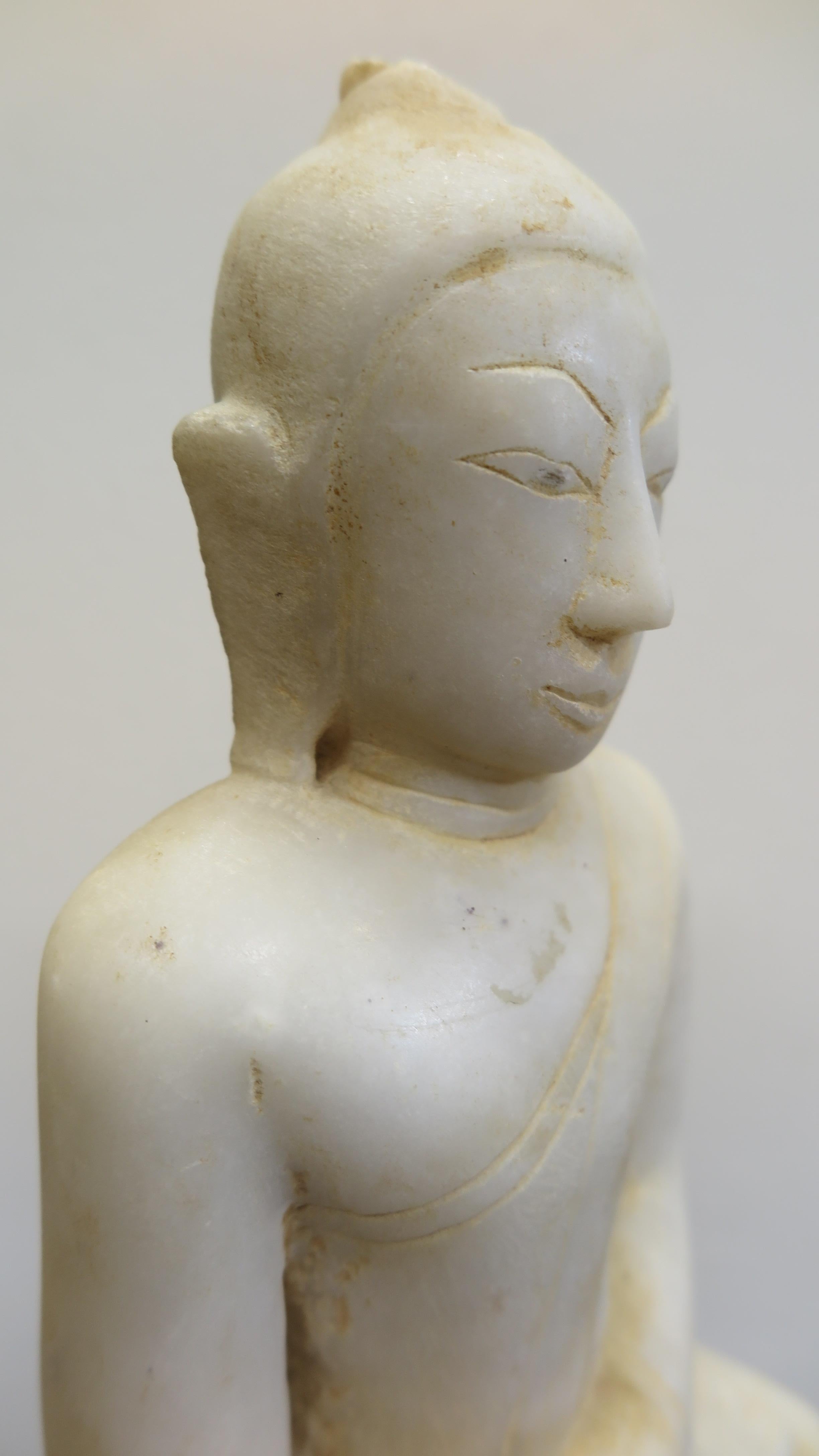 Buddha Statue 19th Century Alabaster For Sale 1