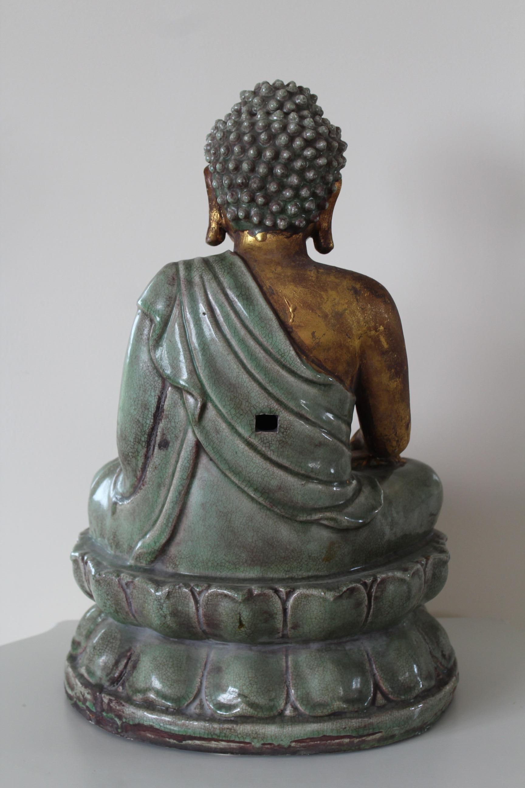 20th Century Buddha Statue in Ceramic, circa 1930