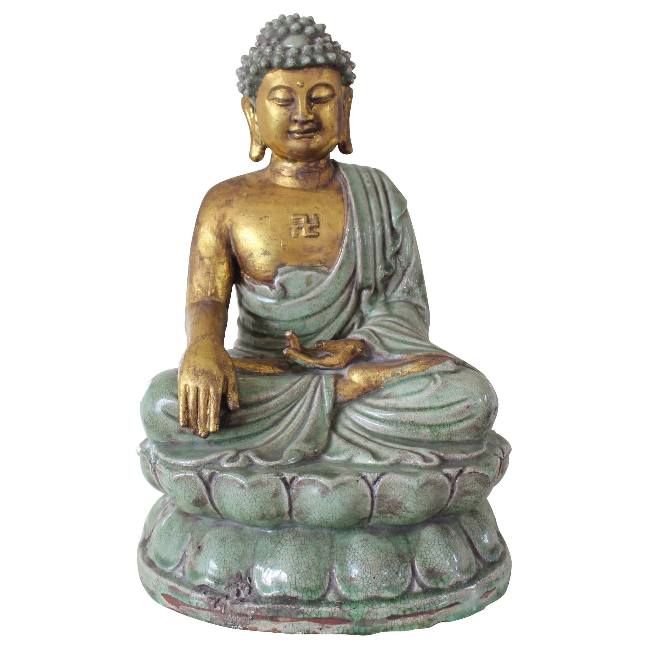 Buddha Statue in Ceramic, circa 1930 at 1stDibs