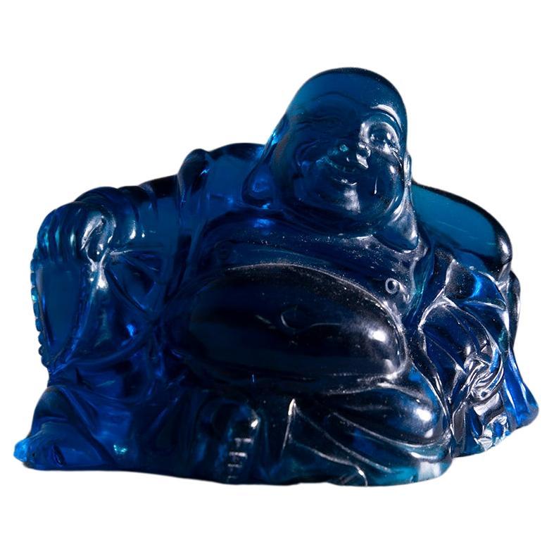 Buddha Statuette in Blue Jade