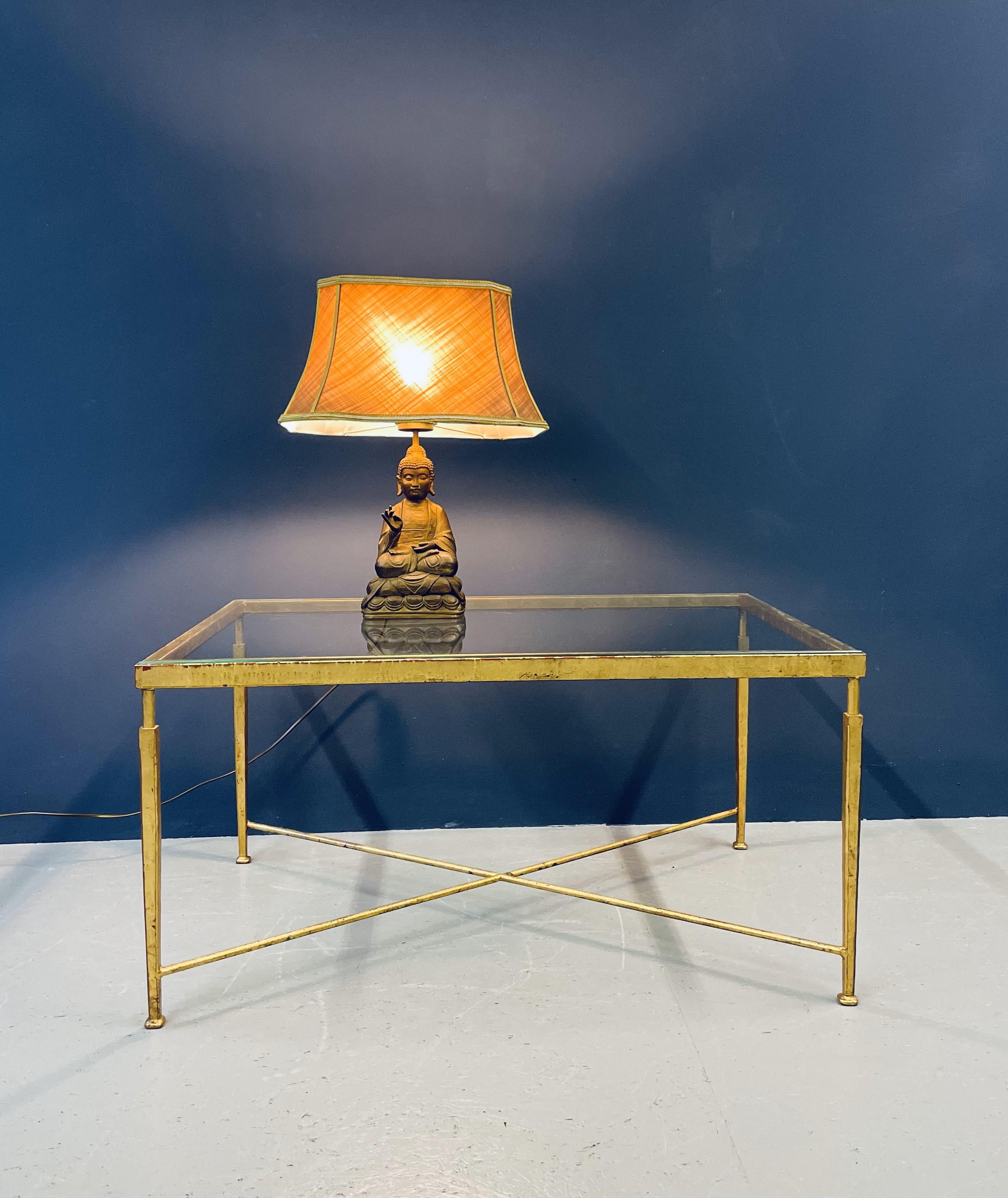 Buddha Tischlampe mit Samtschirm 5