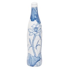 "Buddha's Lotus" Blue and White Cola Bottle by Taikkun Li