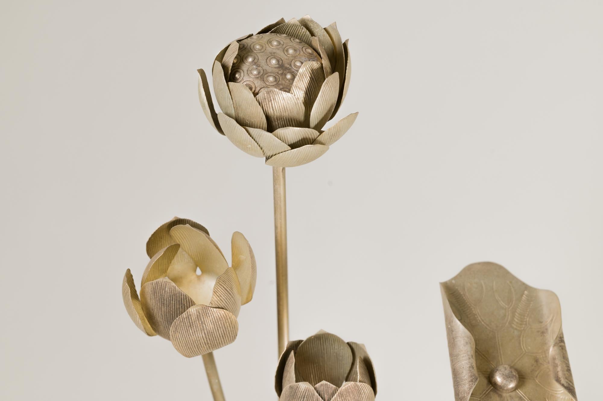 Early 20th Century Buddhist Metal Temple Flowers