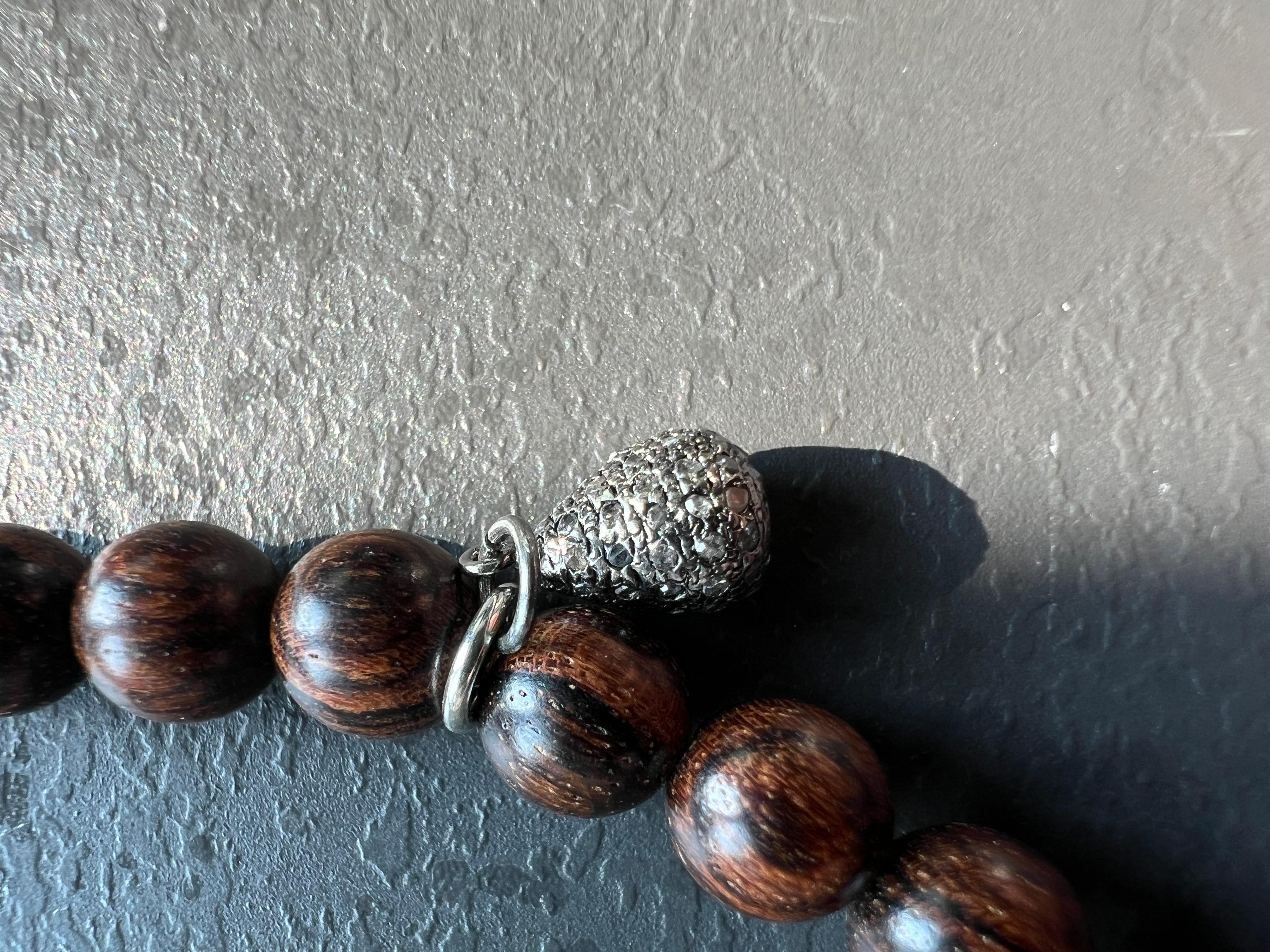 Buddhist Necklace/ Bracelet, Sandal Wood, Tahiti+South Sea Pearls, Turquoises In New Condition For Sale In Boostedt, SH