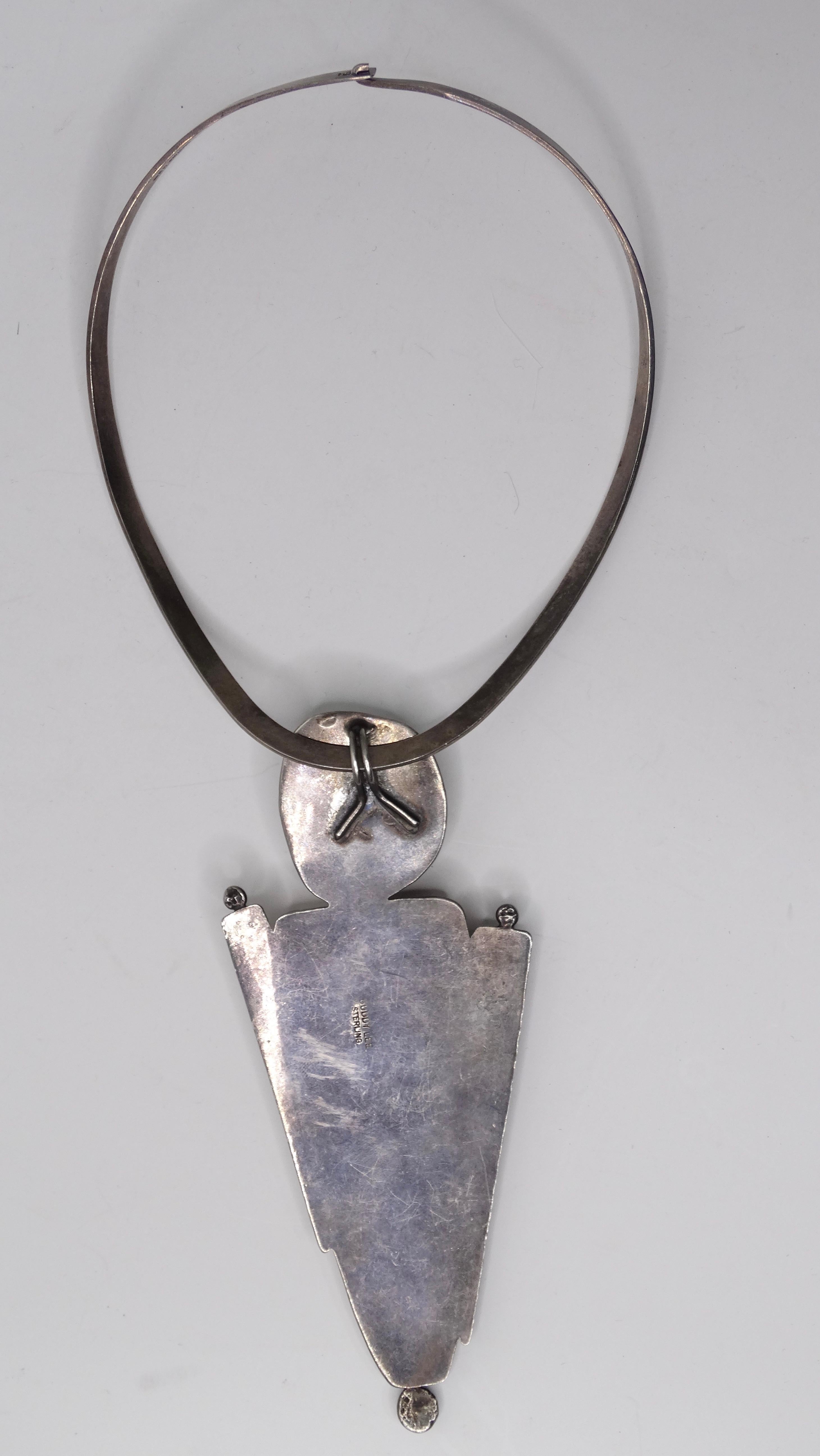 Women's or Men's Buddy Lee Handmade Sterling Silver Turquoise Ivory Necklace
