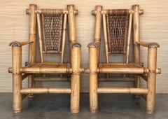 Budji Layug Style Majestic Jumbo Bamboo Pagoda Lounge Chairs