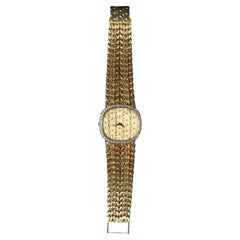 Bueche Girod 18-Karat Gold Watch with Original Diamond Bezel