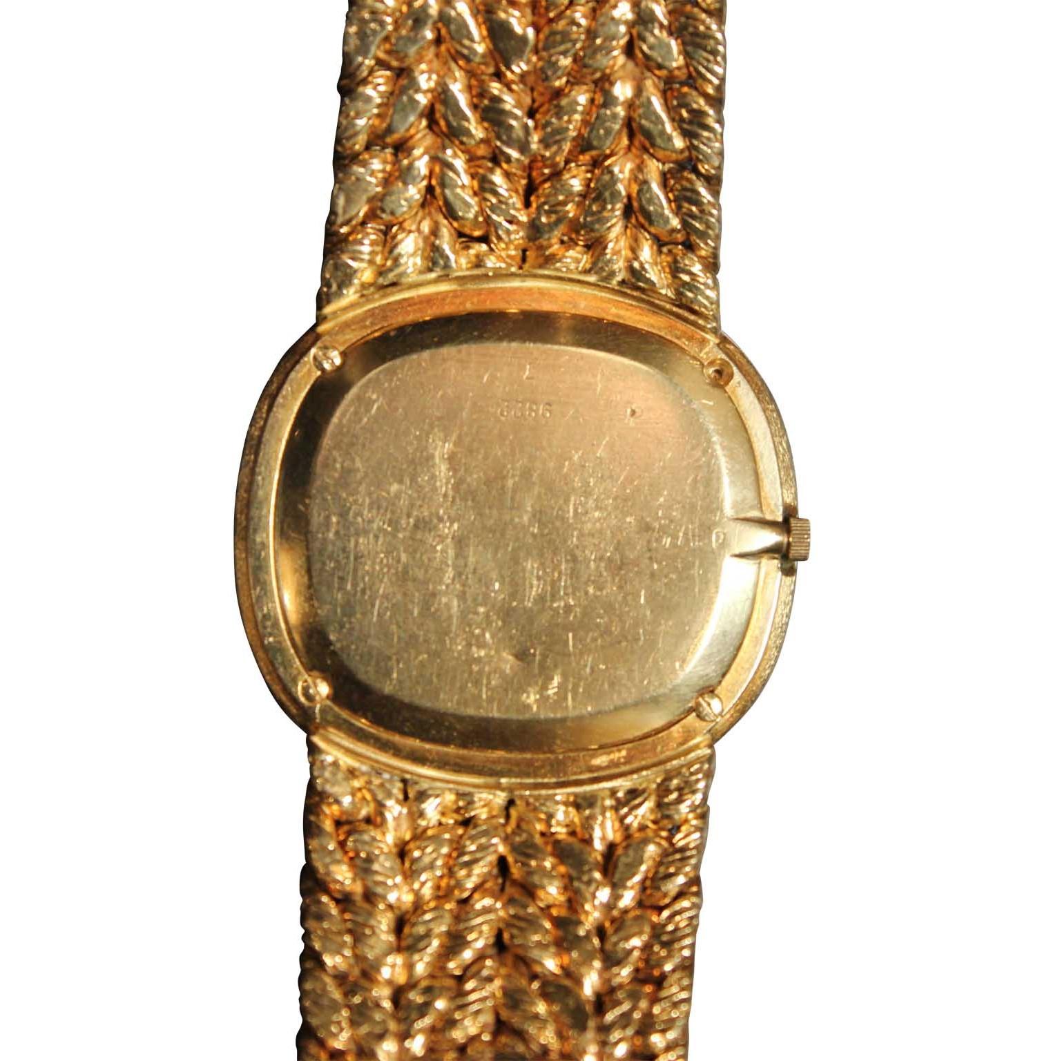 20th Century Bueche Girod 18-Karat Gold Watch with Original Diamond Bezel