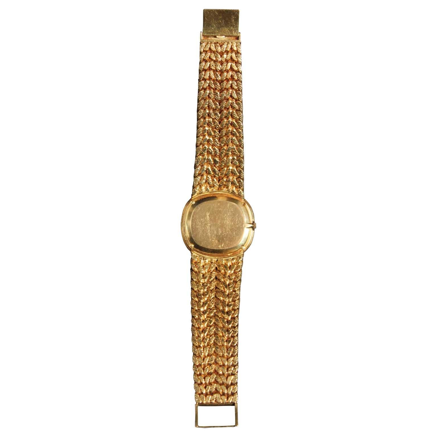 Bueche Girod 18-Karat Gold Watch with Original Diamond Bezel 1